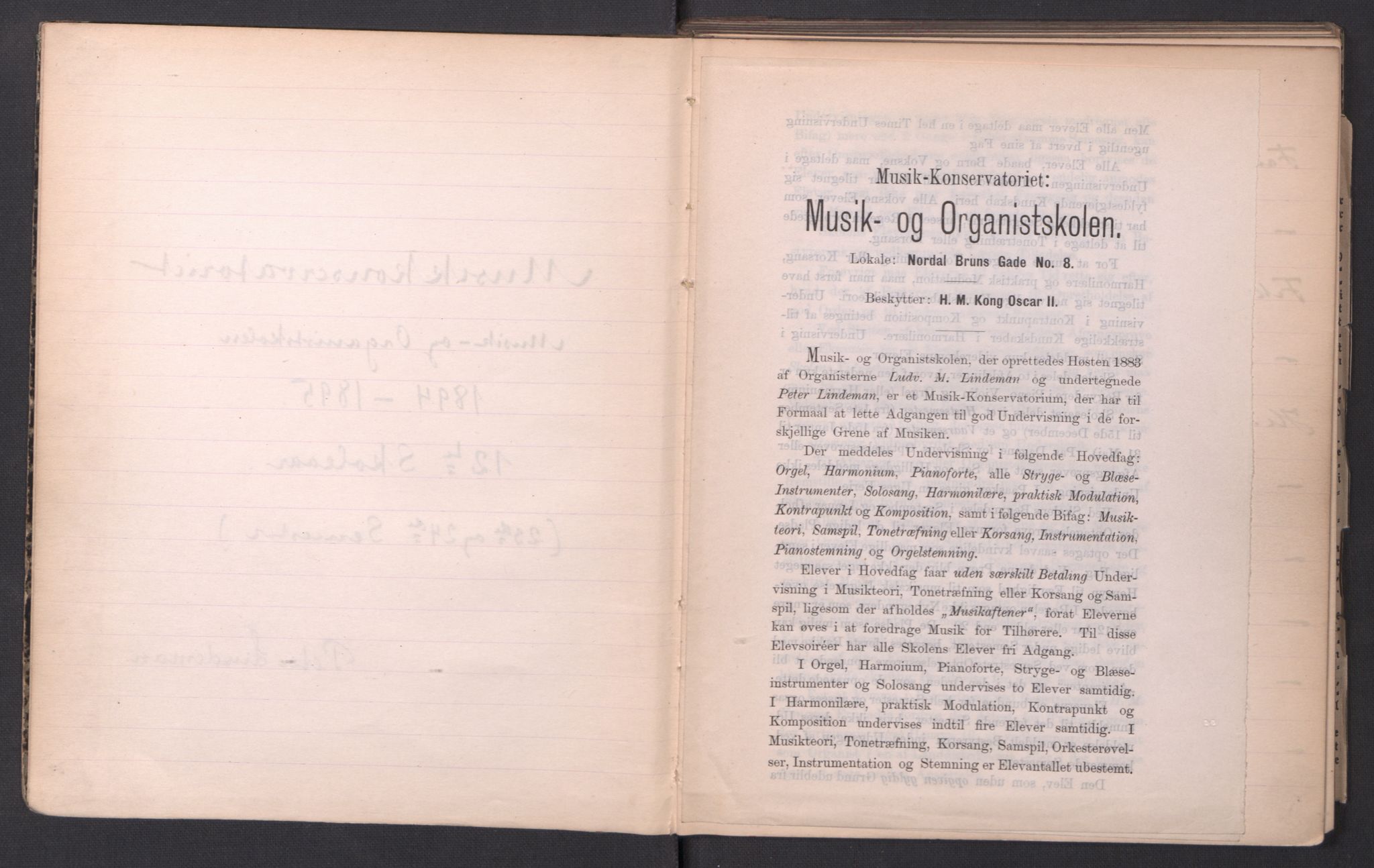 Musikkonservatoriet i Oslo, AV/RA-PA-1761/F/Fa/L0001/0004: Oversikt over lærere, elever, m.m. (mangler skoleåret 1890-91 og 1891-92) / Musikkonservatoriet - Skoleåret, 1894-1895