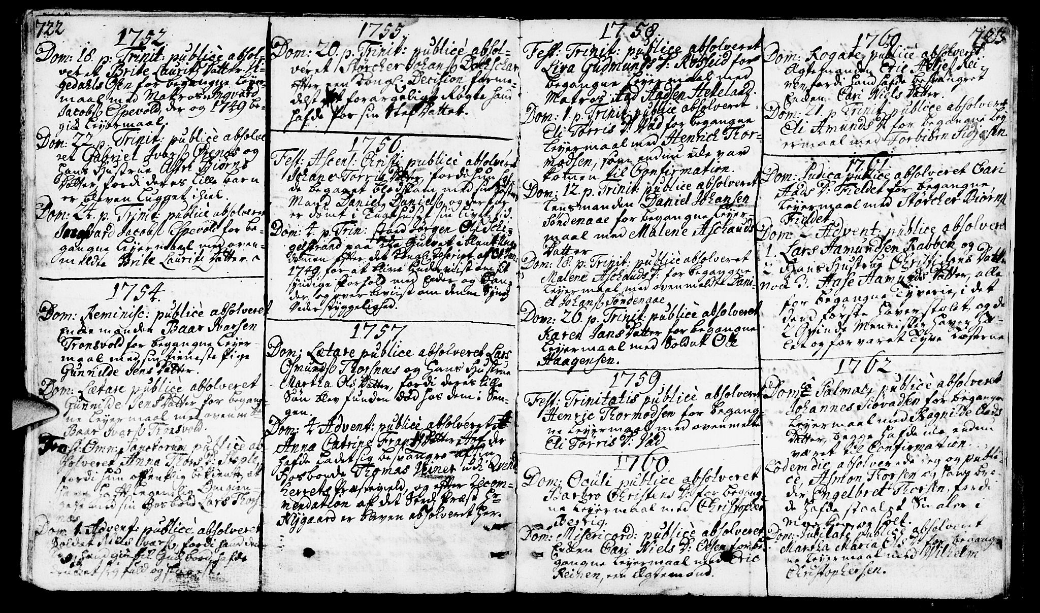 Vikedal sokneprestkontor, AV/SAST-A-101840/01/IV: Parish register (official) no. A 1, 1737-1778, p. 722-723