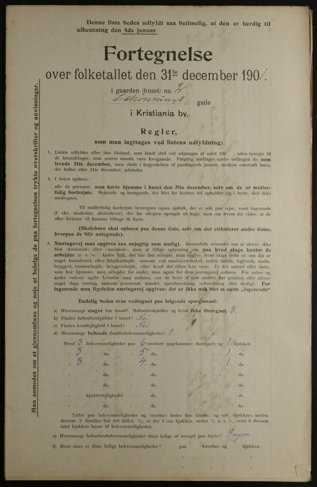 OBA, Municipal Census 1901 for Kristiania, 1901, p. 14393