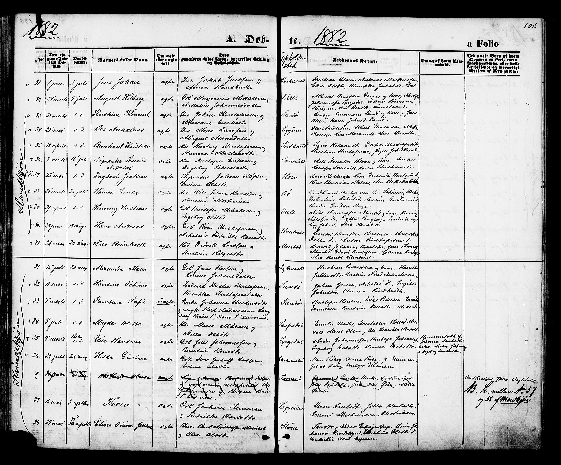 Ministerialprotokoller, klokkerbøker og fødselsregistre - Nordland, SAT/A-1459/880/L1132: Parish register (official) no. 880A06, 1869-1887, p. 106