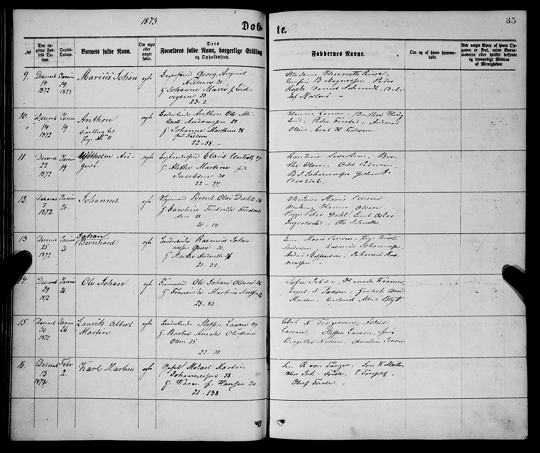 Korskirken sokneprestembete, SAB/A-76101/H/Haa/L0020: Parish register (official) no. B 6, 1871-1878, p. 35
