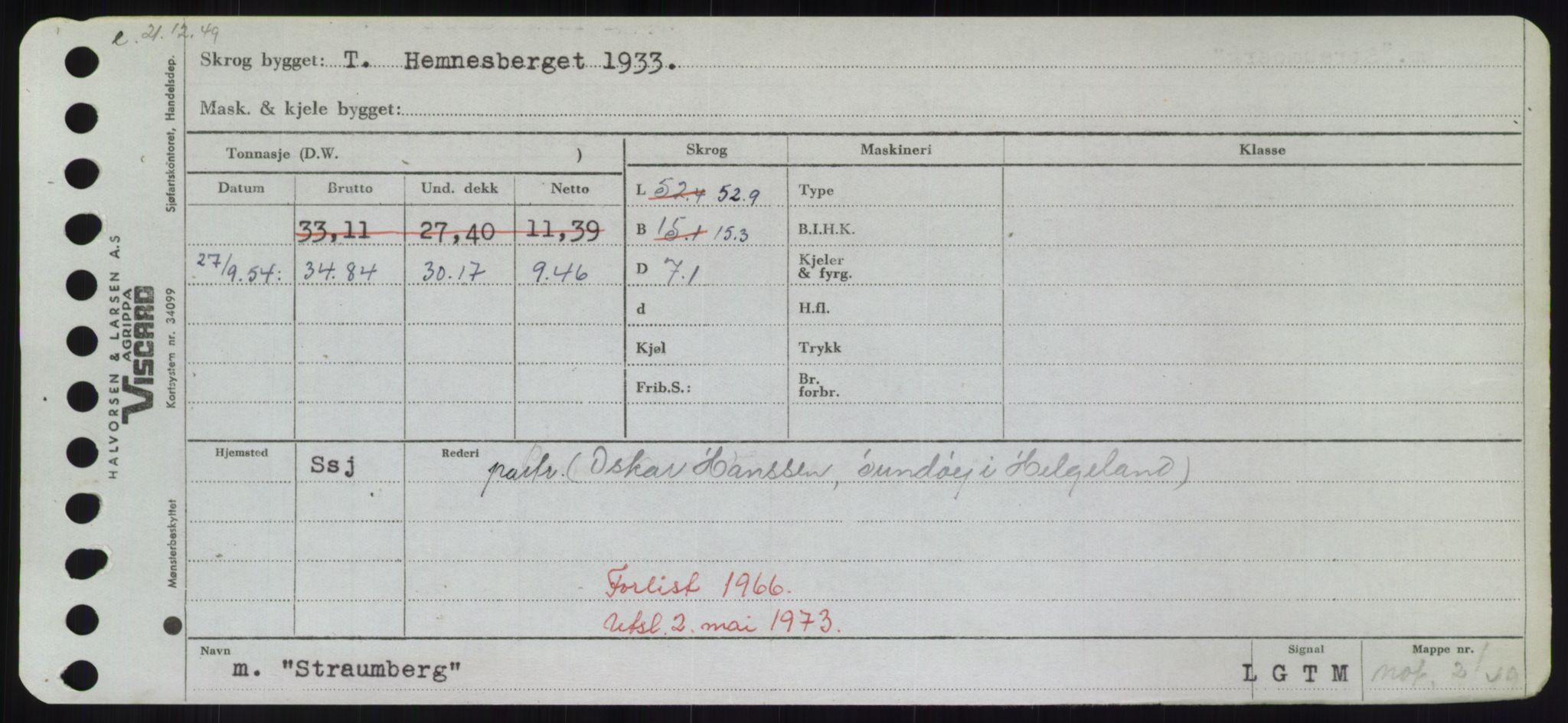 Sjøfartsdirektoratet med forløpere, Skipsmålingen, RA/S-1627/H/Hd/L0036: Fartøy, St, p. 601