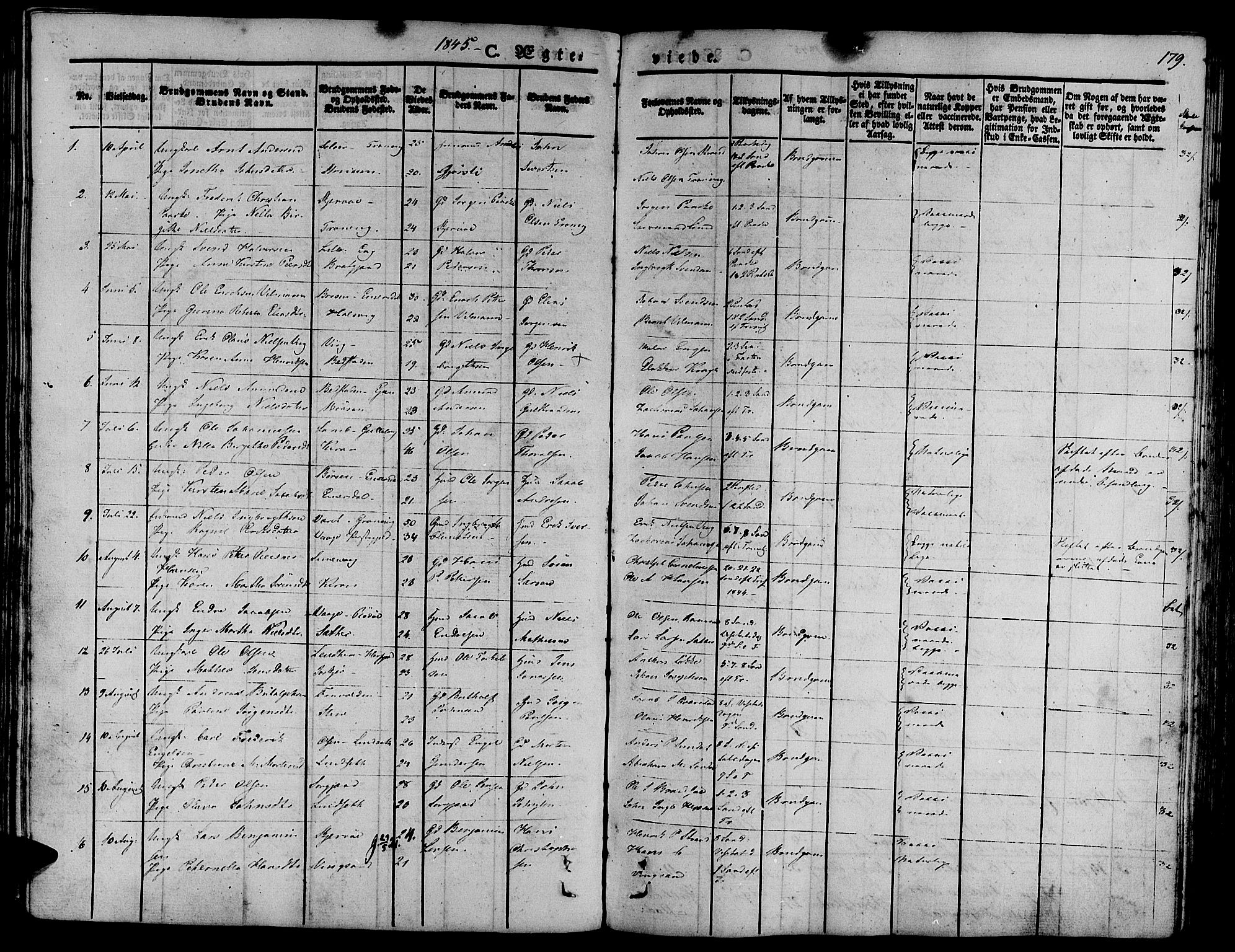 Ministerialprotokoller, klokkerbøker og fødselsregistre - Sør-Trøndelag, SAT/A-1456/657/L0703: Parish register (official) no. 657A04, 1831-1846, p. 179