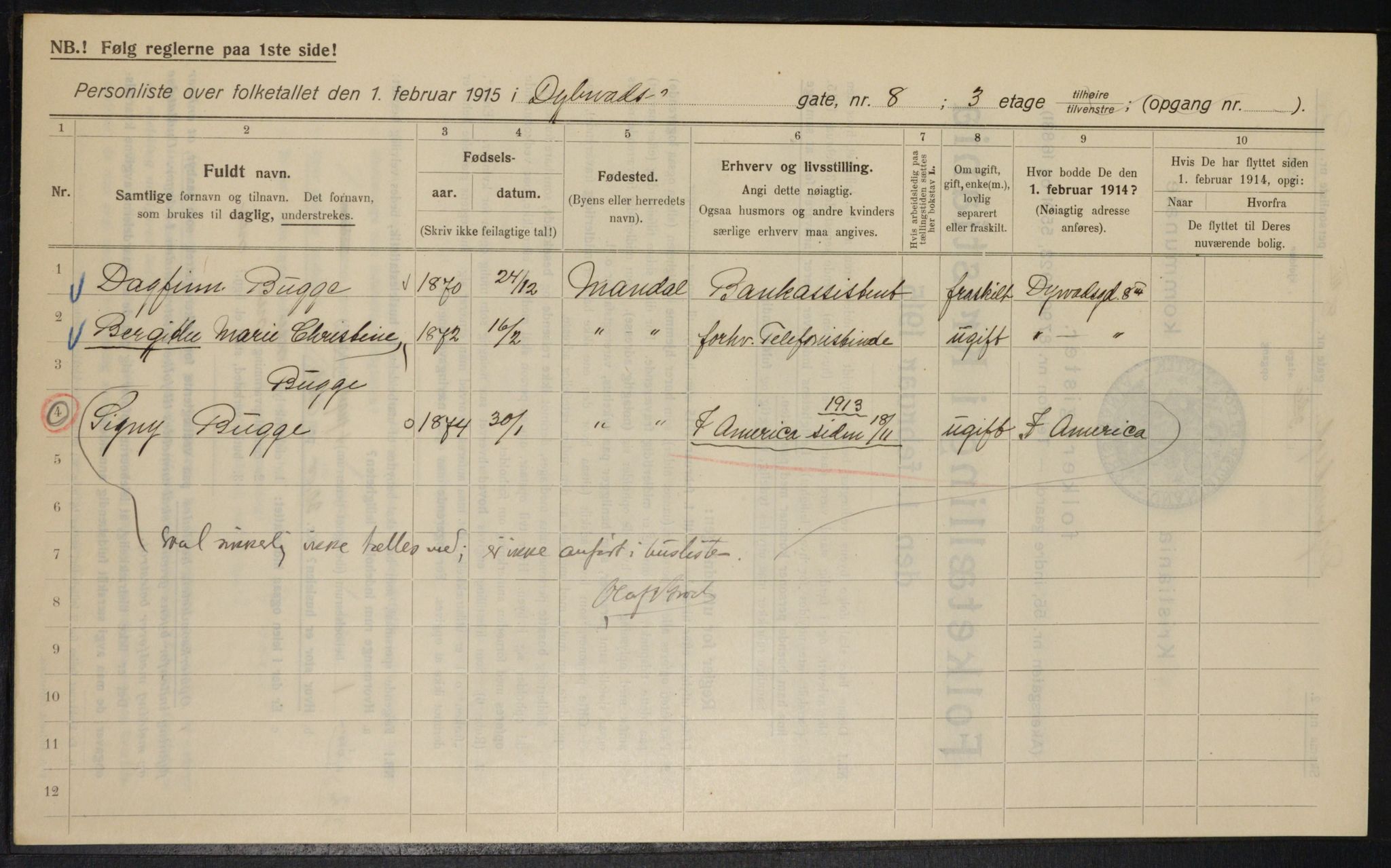 OBA, Municipal Census 1915 for Kristiania, 1915, p. 17540