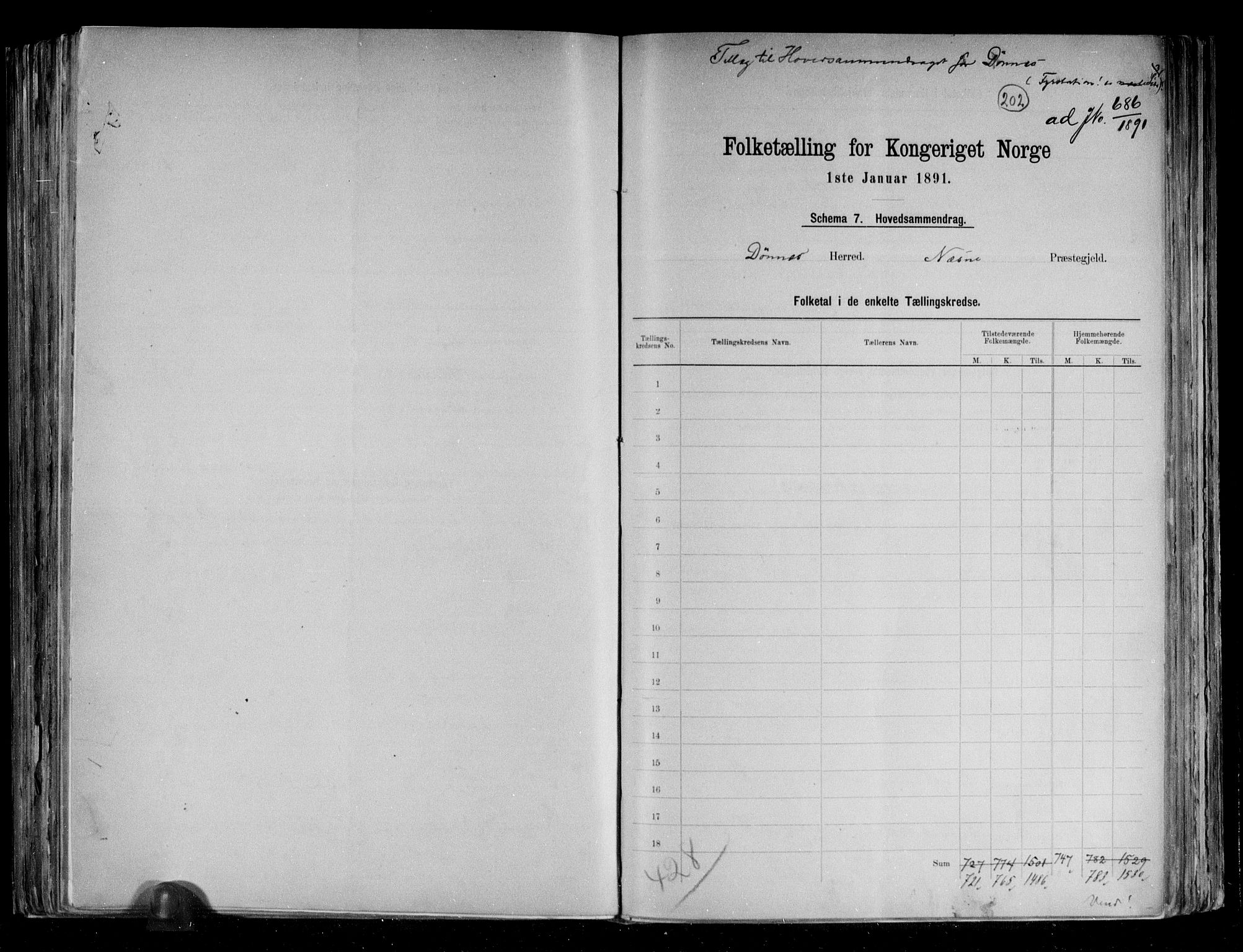 RA, 1891 census for 1827 Dønnes, 1891, p. 4