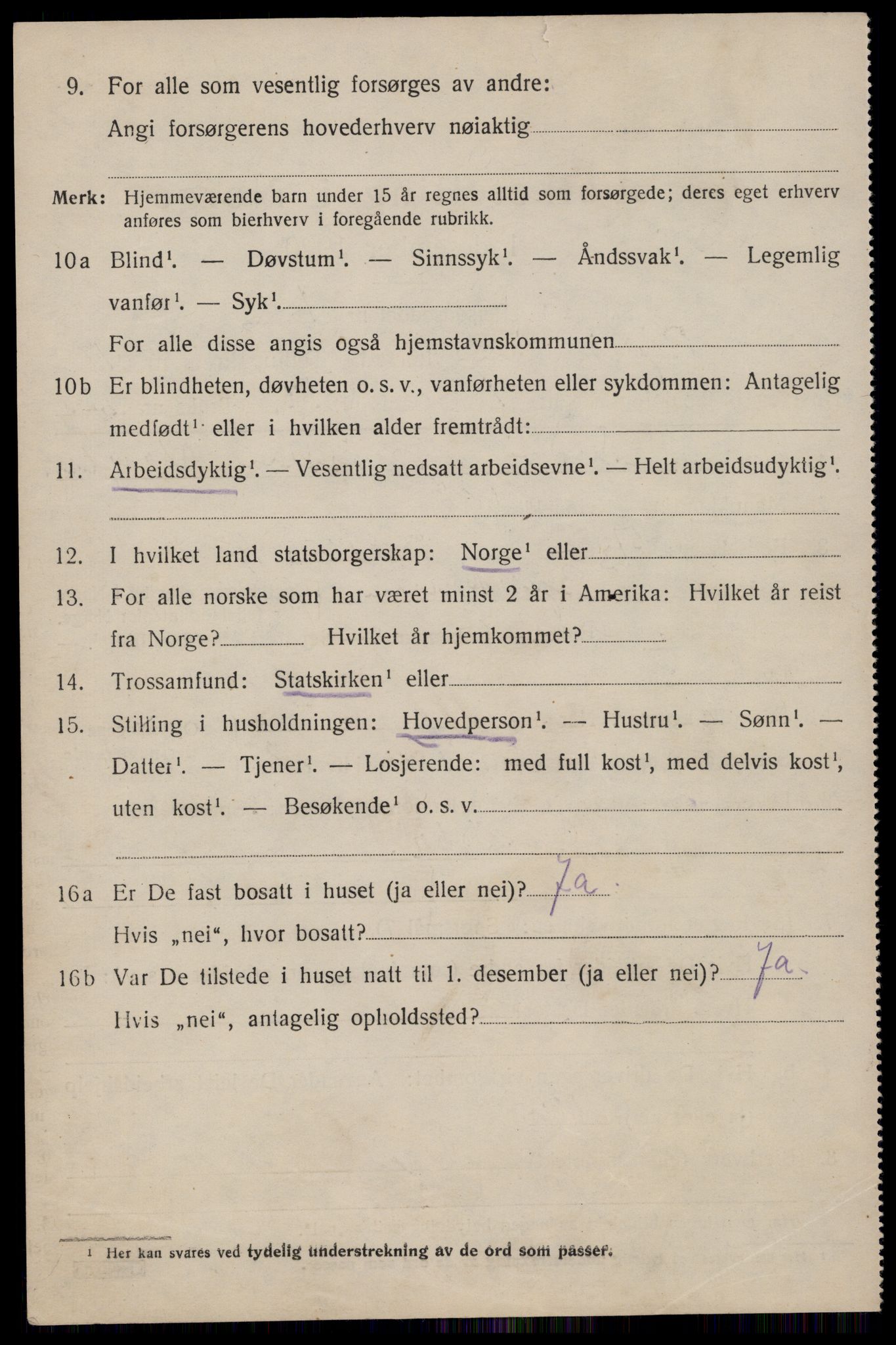 SAST, 1920 census for Bjerkreim, 1920, p. 3247