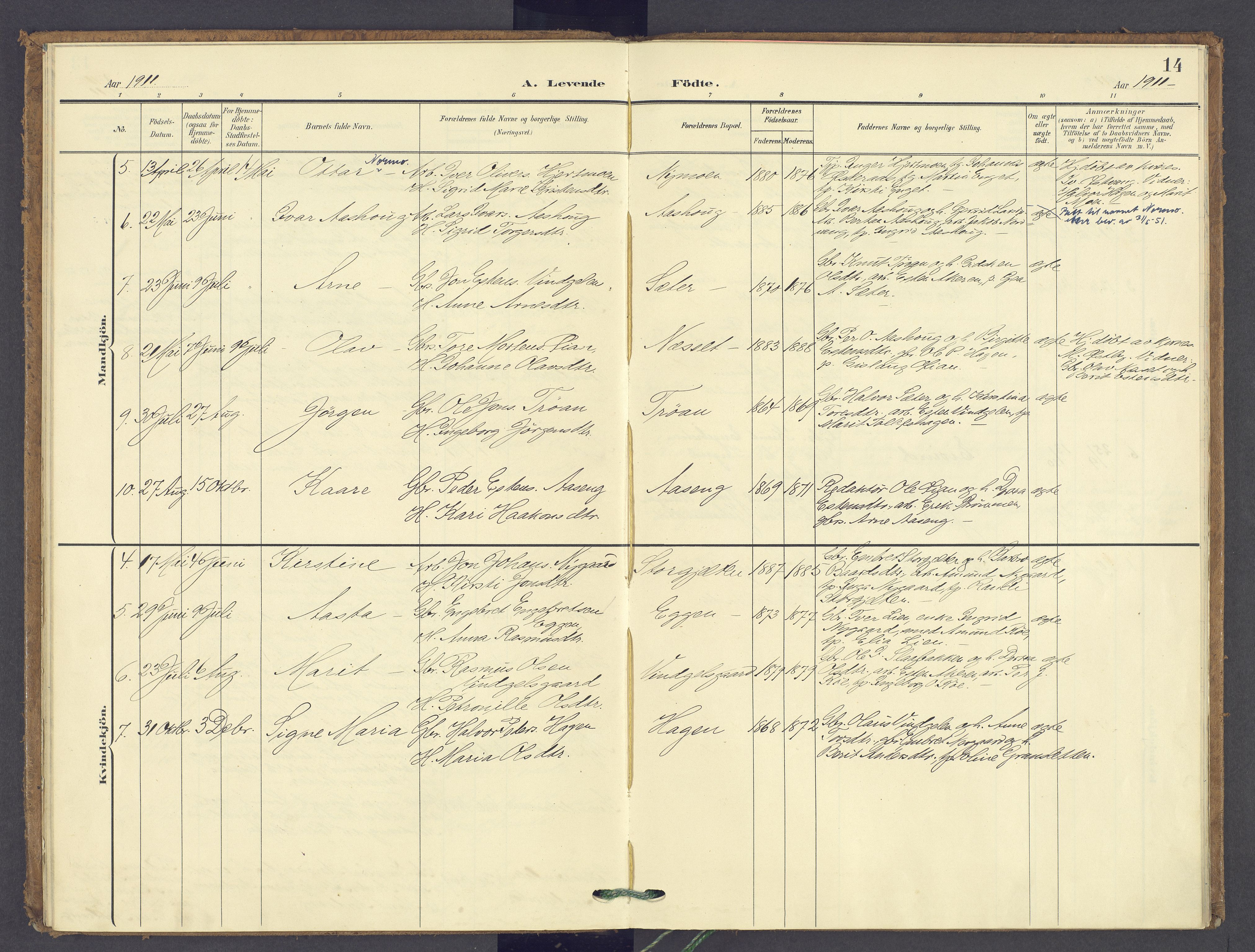 Tolga prestekontor, SAH/PREST-062/K/L0015: Parish register (official) no. 15, 1903-1946, p. 14