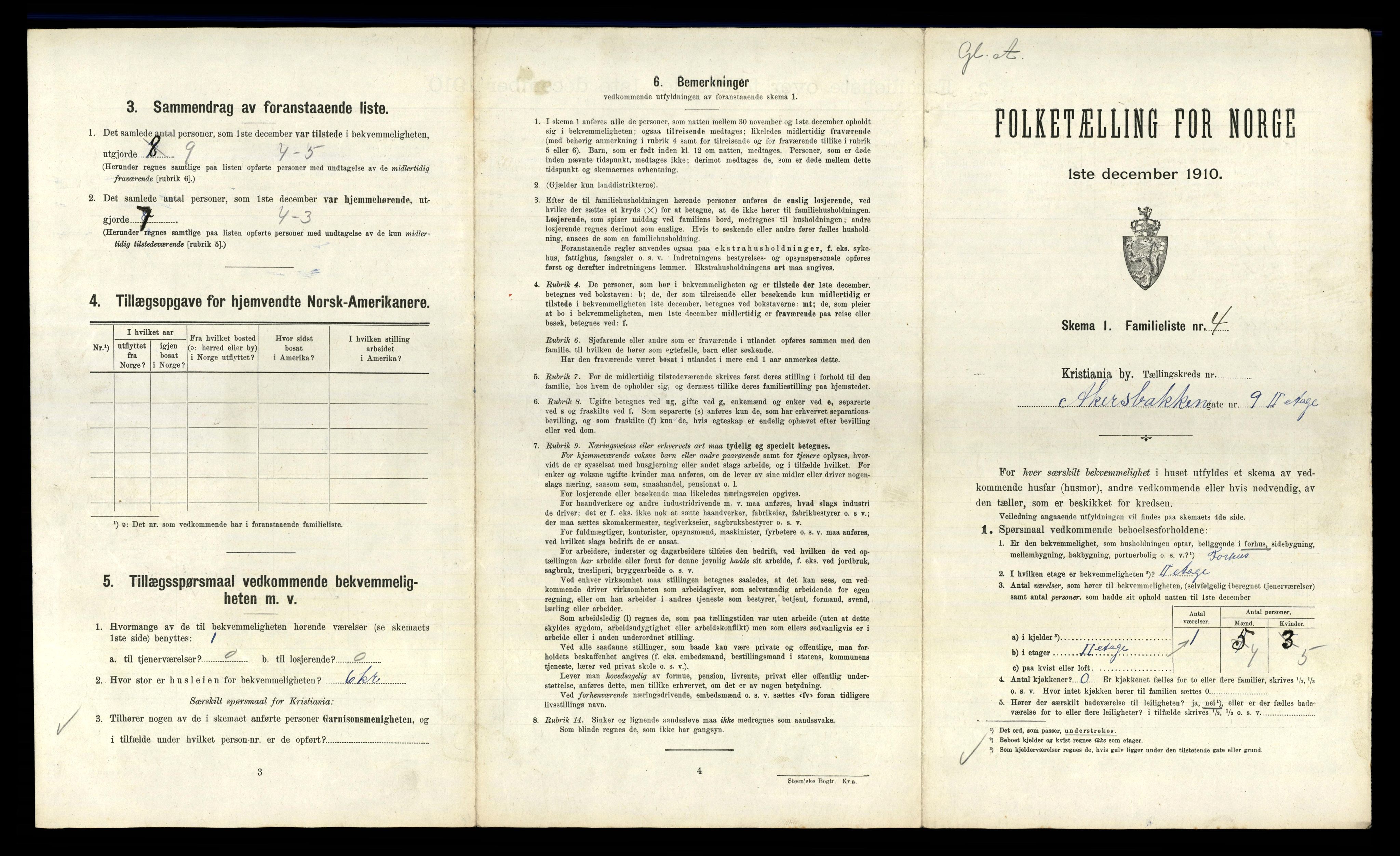 RA, 1910 census for Kristiania, 1910, p. 1787