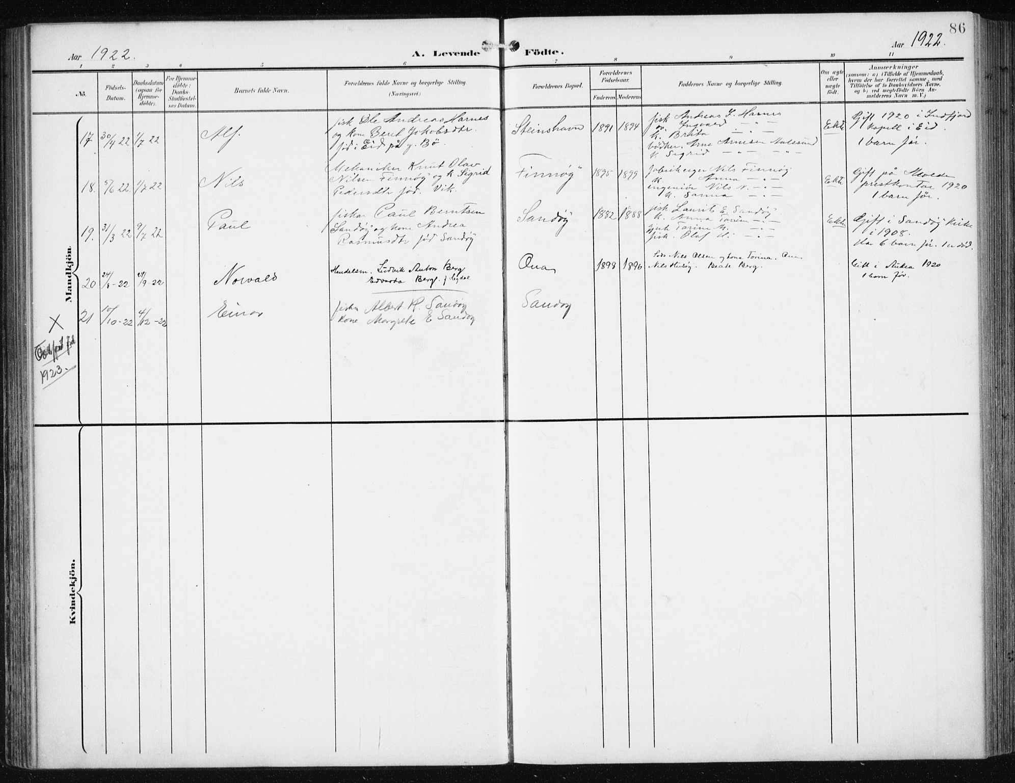 Ministerialprotokoller, klokkerbøker og fødselsregistre - Møre og Romsdal, AV/SAT-A-1454/561/L0733: Parish register (copy) no. 561C03, 1900-1940, p. 86