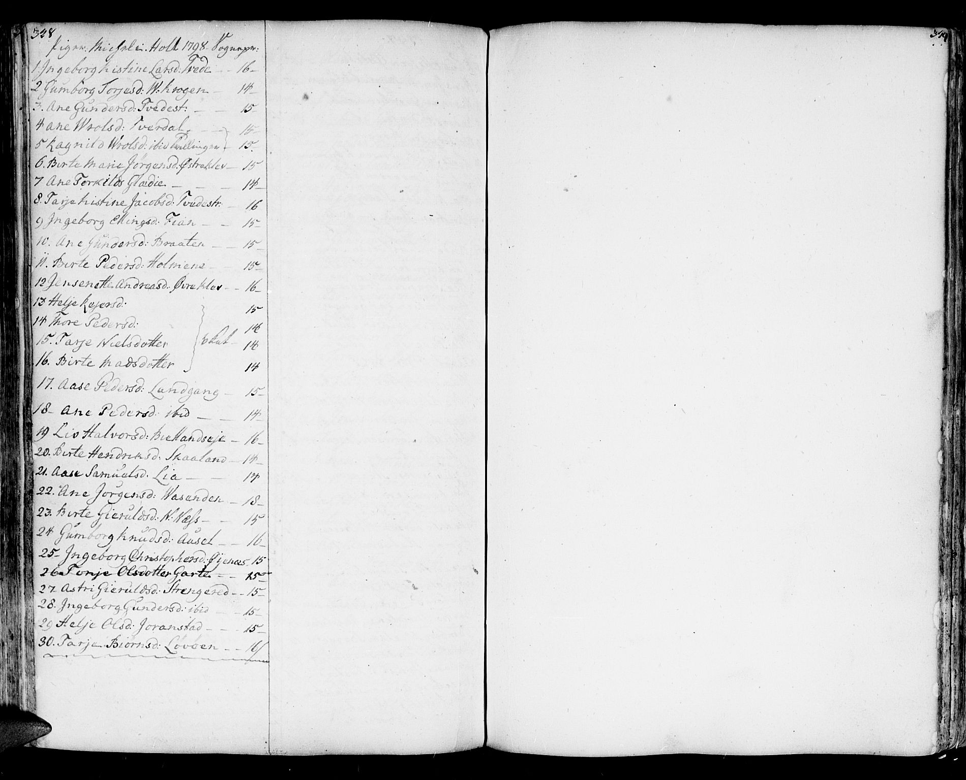 Holt sokneprestkontor, AV/SAK-1111-0021/F/Fa/L0003: Parish register (official) no. A 3, 1765-1798, p. 348-349