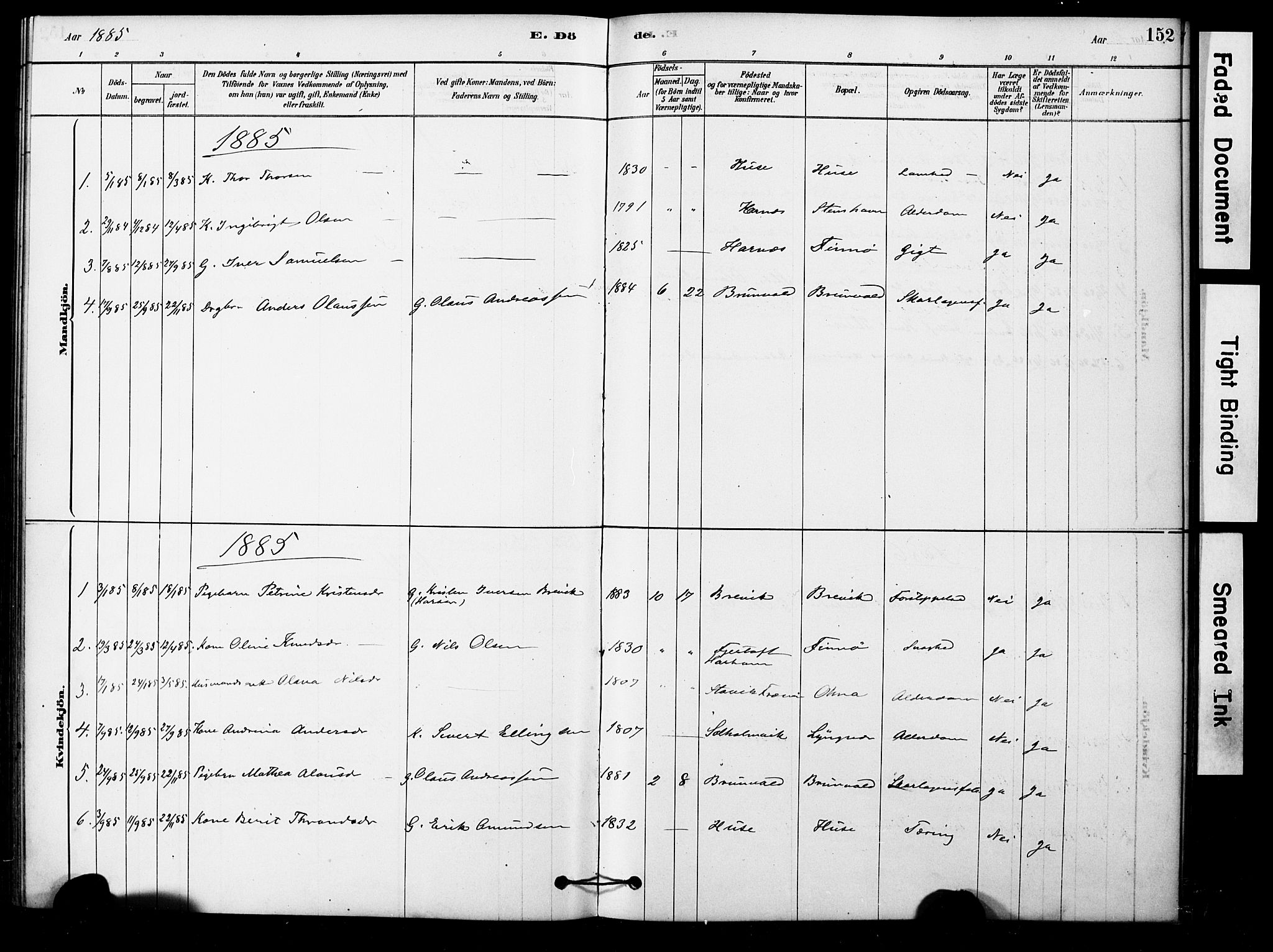 Ministerialprotokoller, klokkerbøker og fødselsregistre - Møre og Romsdal, AV/SAT-A-1454/561/L0729: Parish register (official) no. 561A03, 1878-1900, p. 152