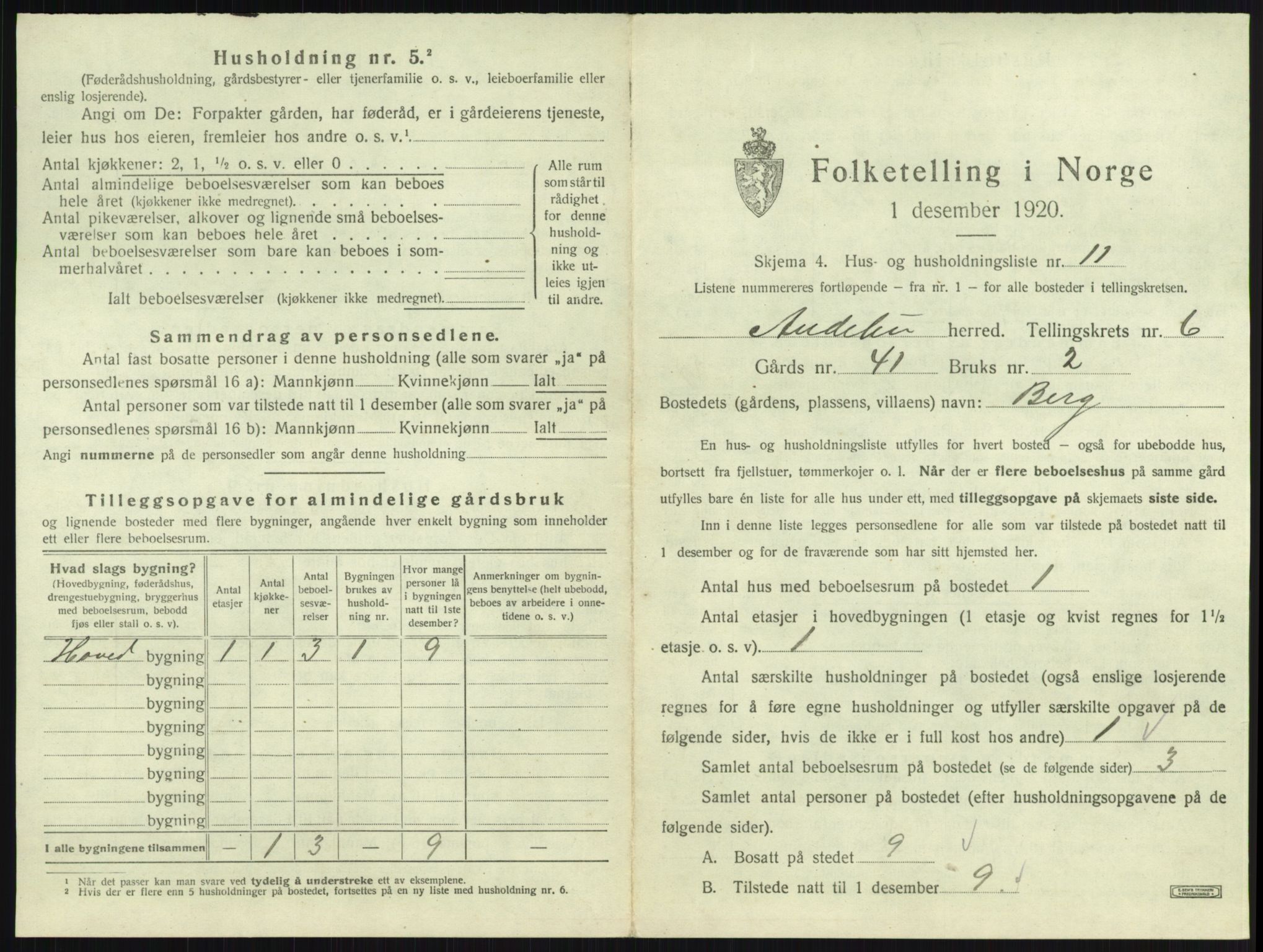 SAKO, 1920 census for Andebu, 1920, p. 374