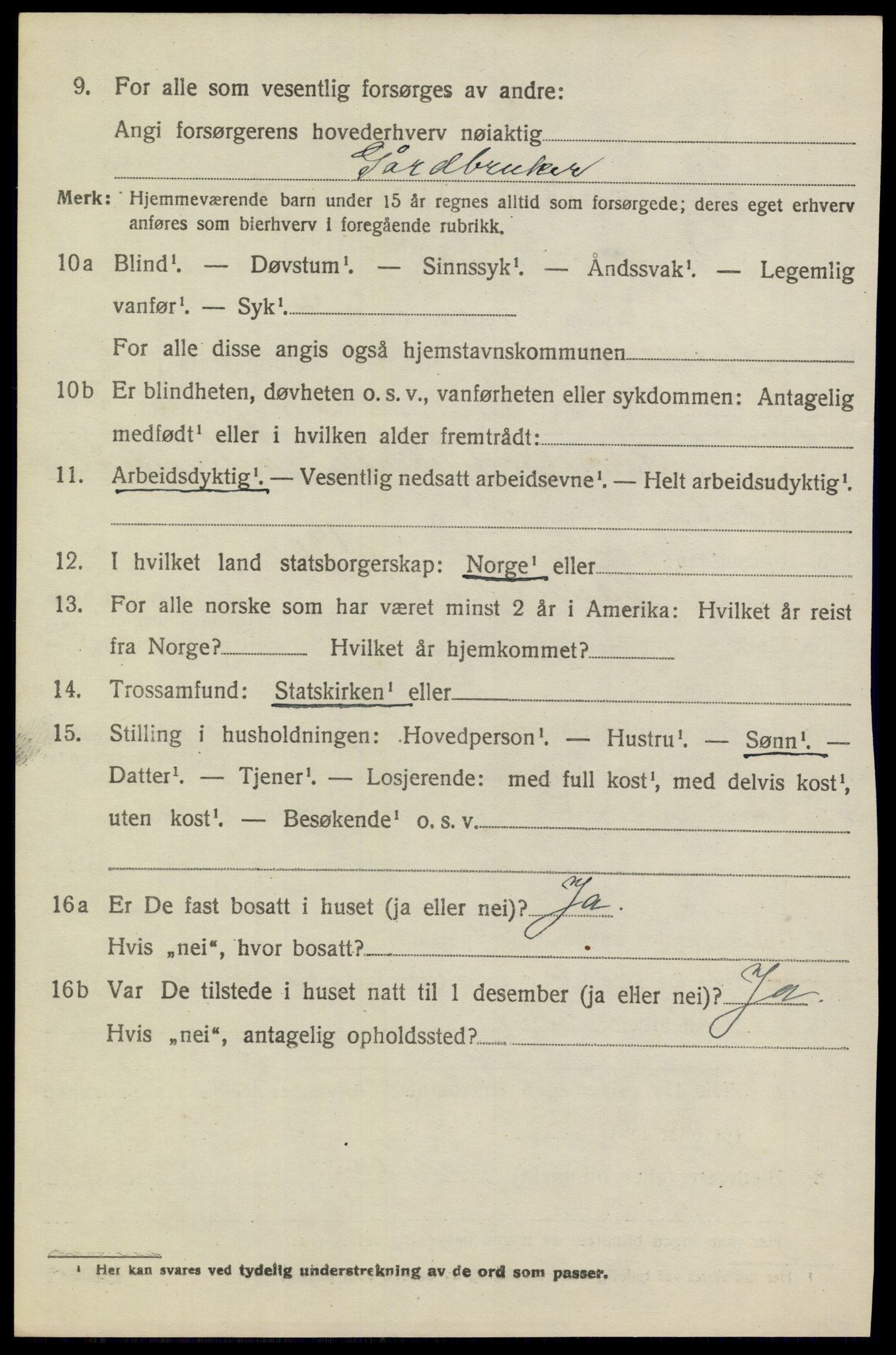 SAKO, 1920 census for Sannidal, 1920, p. 4682