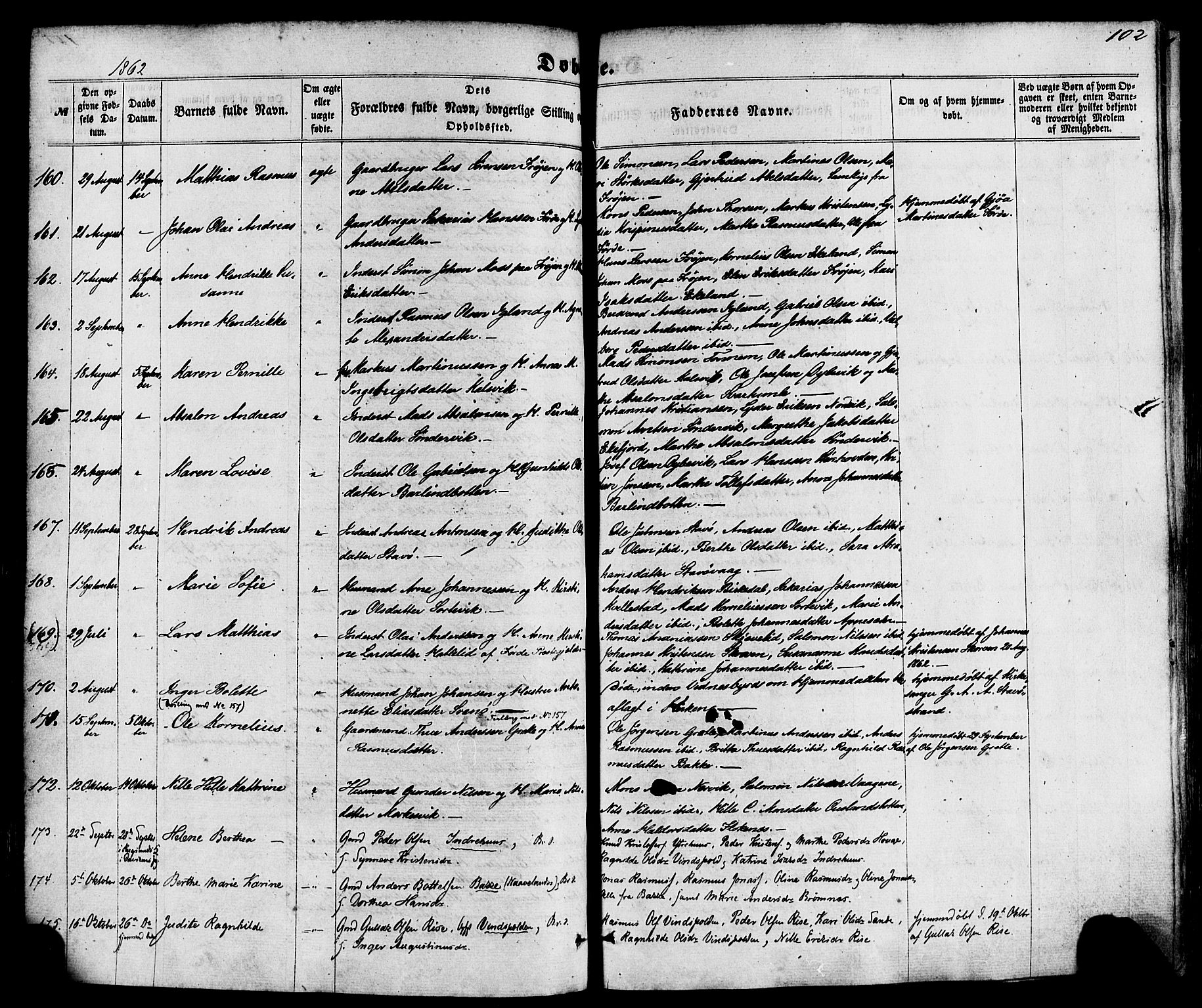 Kinn sokneprestembete, SAB/A-80801/H/Haa/Haaa/L0006: Parish register (official) no. A 6, 1857-1885, p. 102
