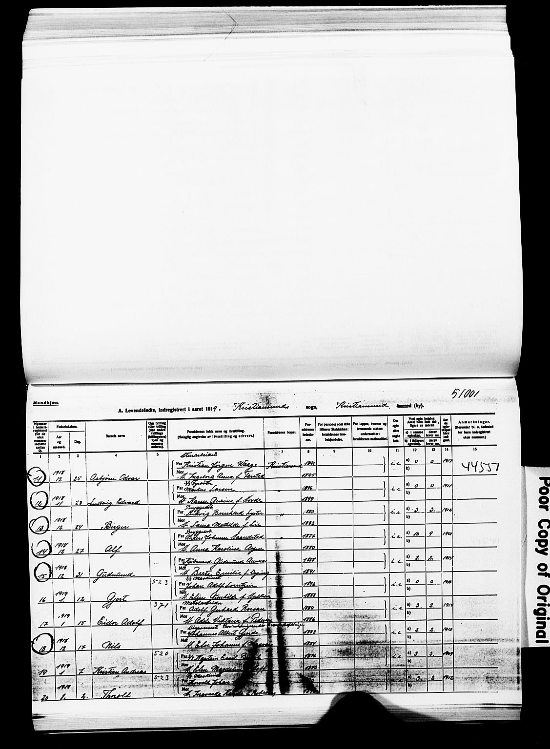 Ministerialprotokoller, klokkerbøker og fødselsregistre - Møre og Romsdal, AV/SAT-A-1454/572/L0861: Parish register (official) no. 572D05, 1913-1920