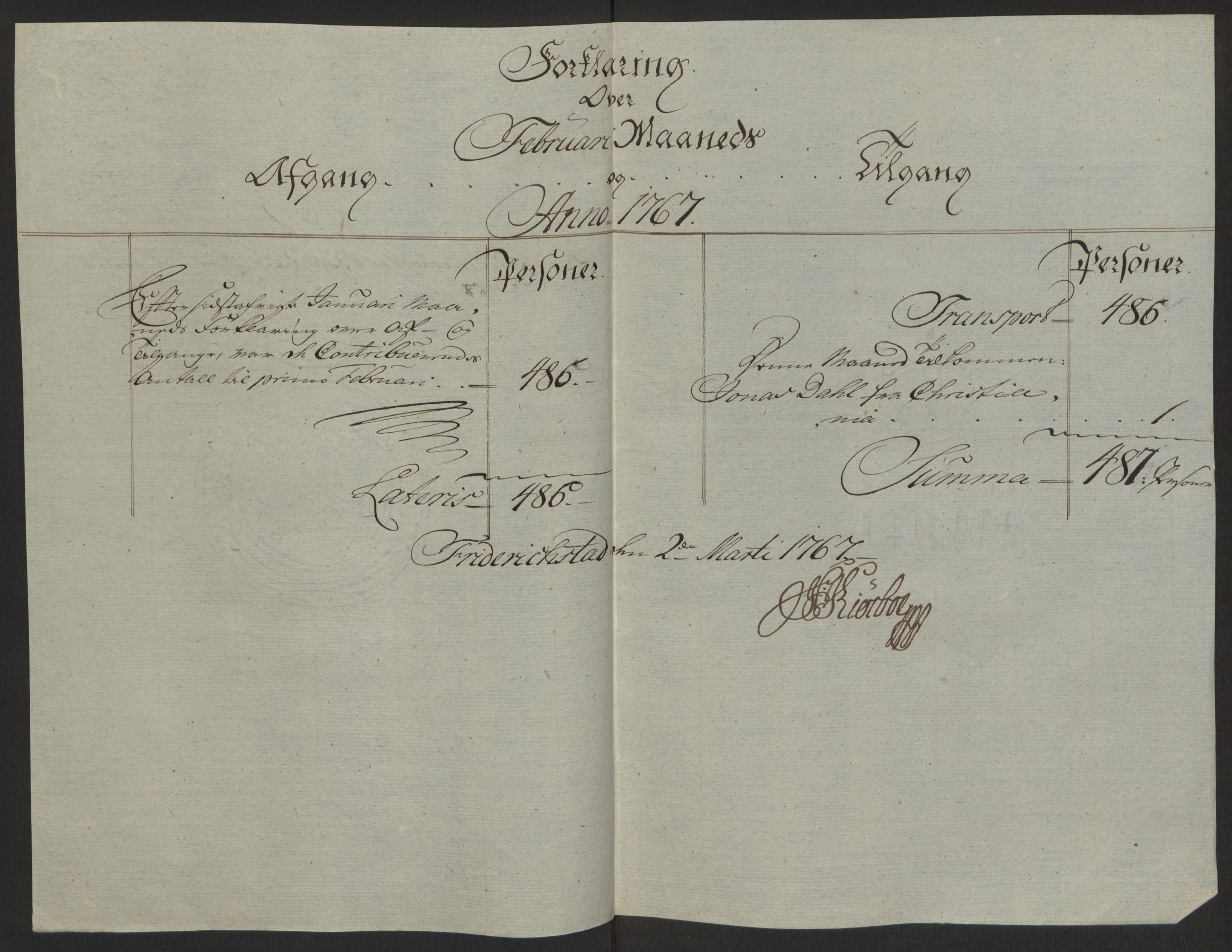 Rentekammeret inntil 1814, Reviderte regnskaper, Byregnskaper, RA/EA-4066/R/Rb/L0029/0001: [B3] Kontribusjonsregnskap / Ekstraskatt, 1762-1772, p. 249