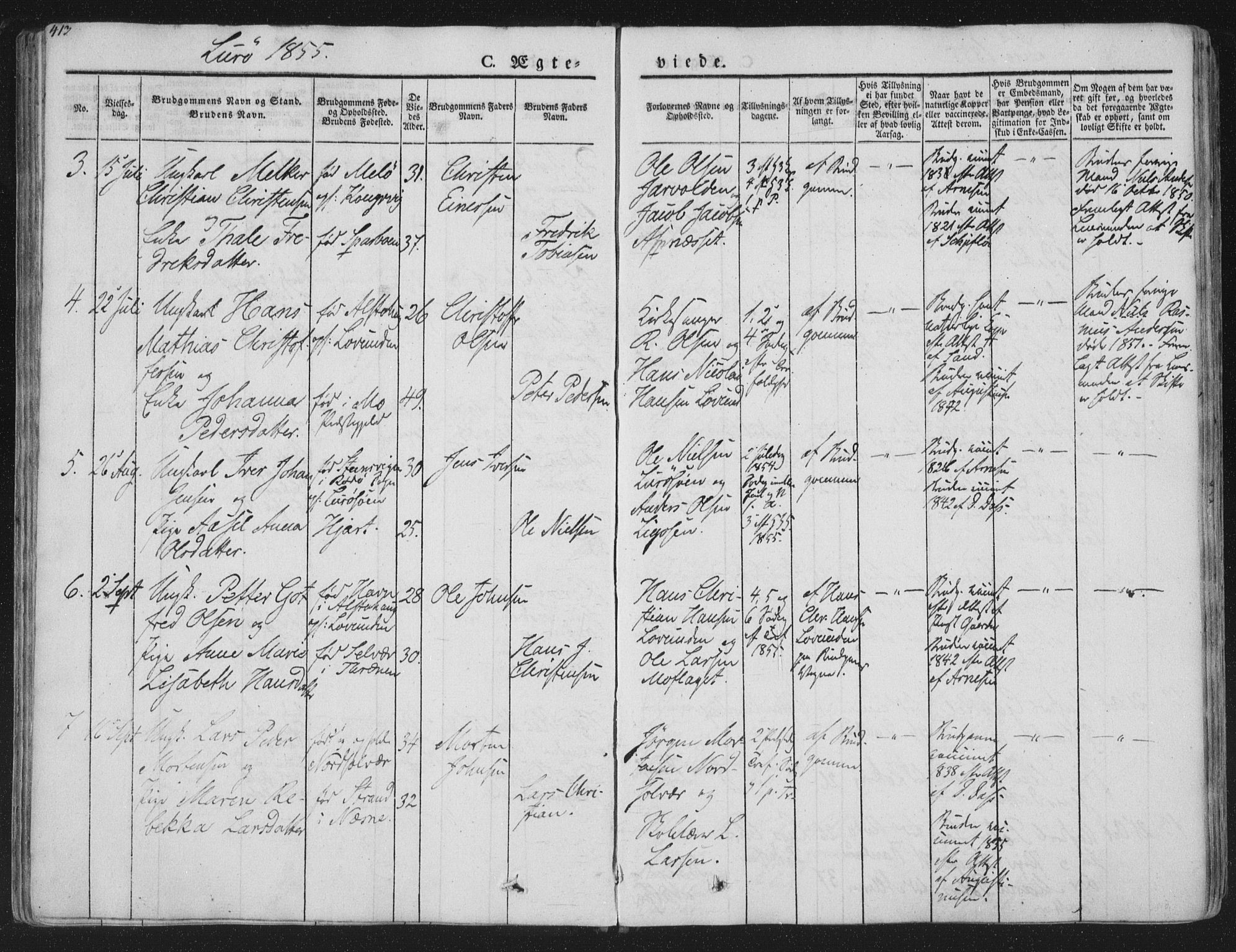 Ministerialprotokoller, klokkerbøker og fødselsregistre - Nordland, AV/SAT-A-1459/839/L0566: Parish register (official) no. 839A03, 1825-1862, p. 413