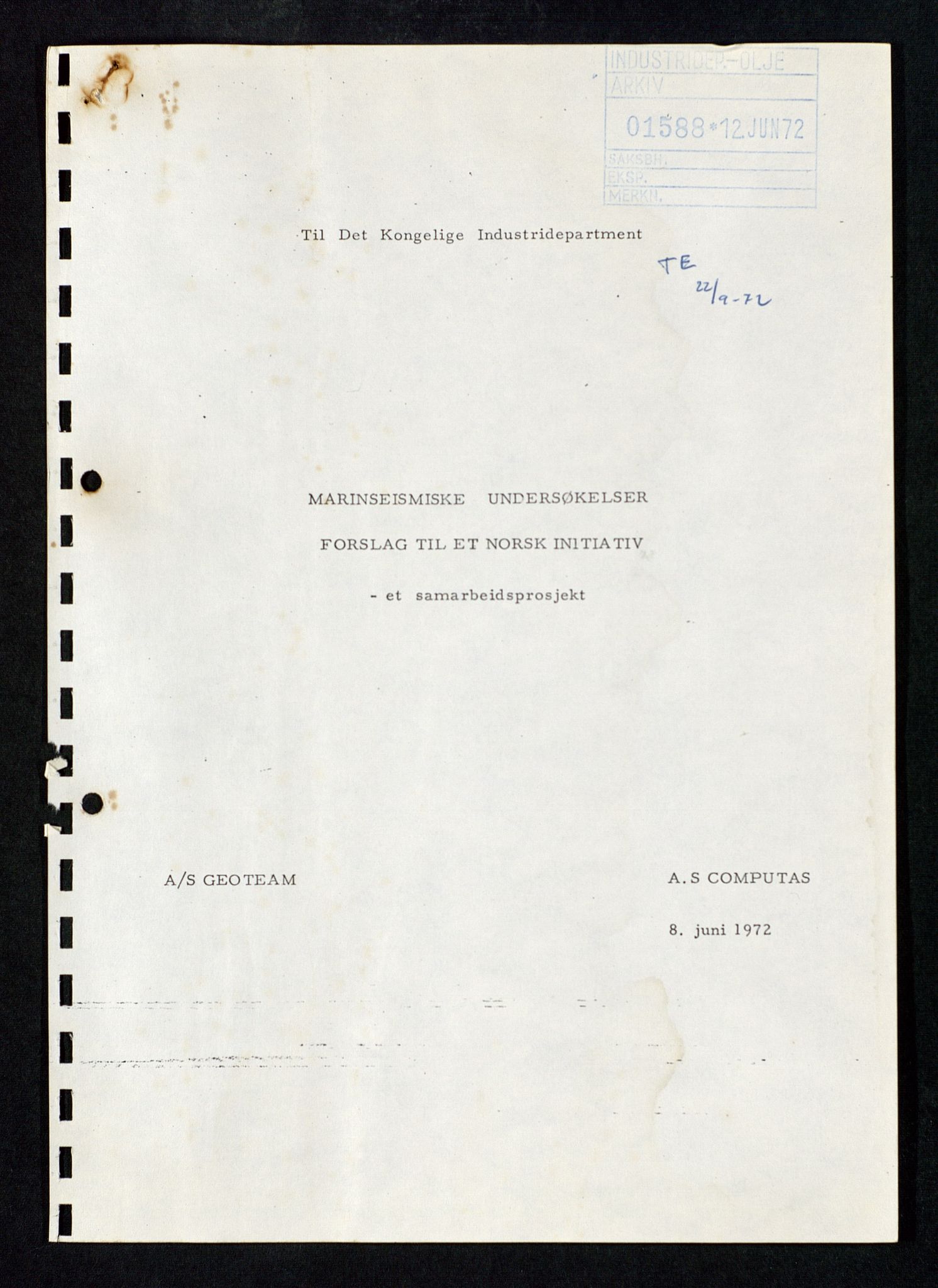 Industridepartementet, Oljekontoret, AV/SAST-A-101348/Db/L0005: Seismiske undersøkelser, 1963-1972, p. 451