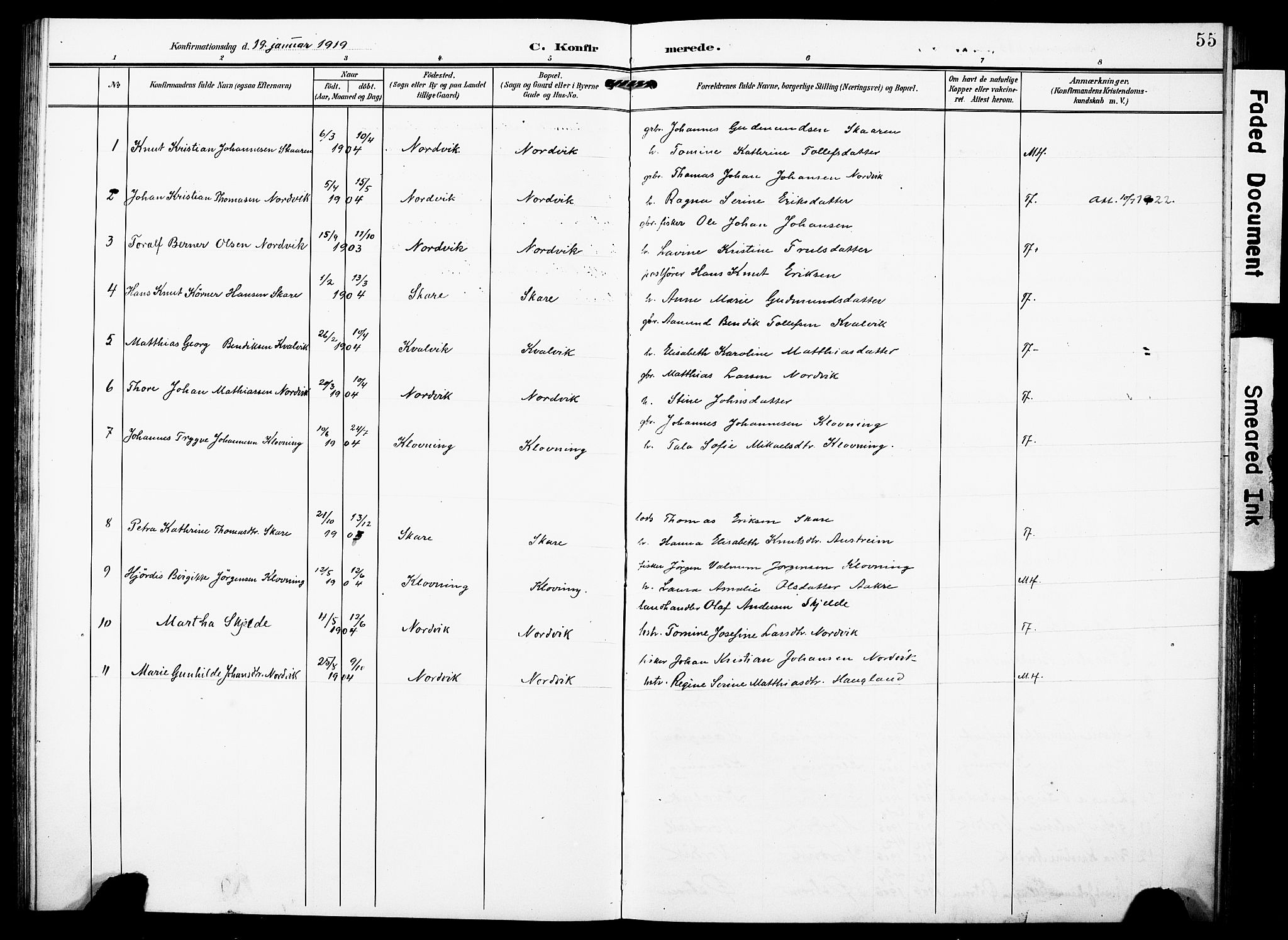 Torvastad sokneprestkontor, AV/SAST-A -101857/H/Ha/Haa/L0018: Parish register (official) no. A 17, 1903-1925, p. 55