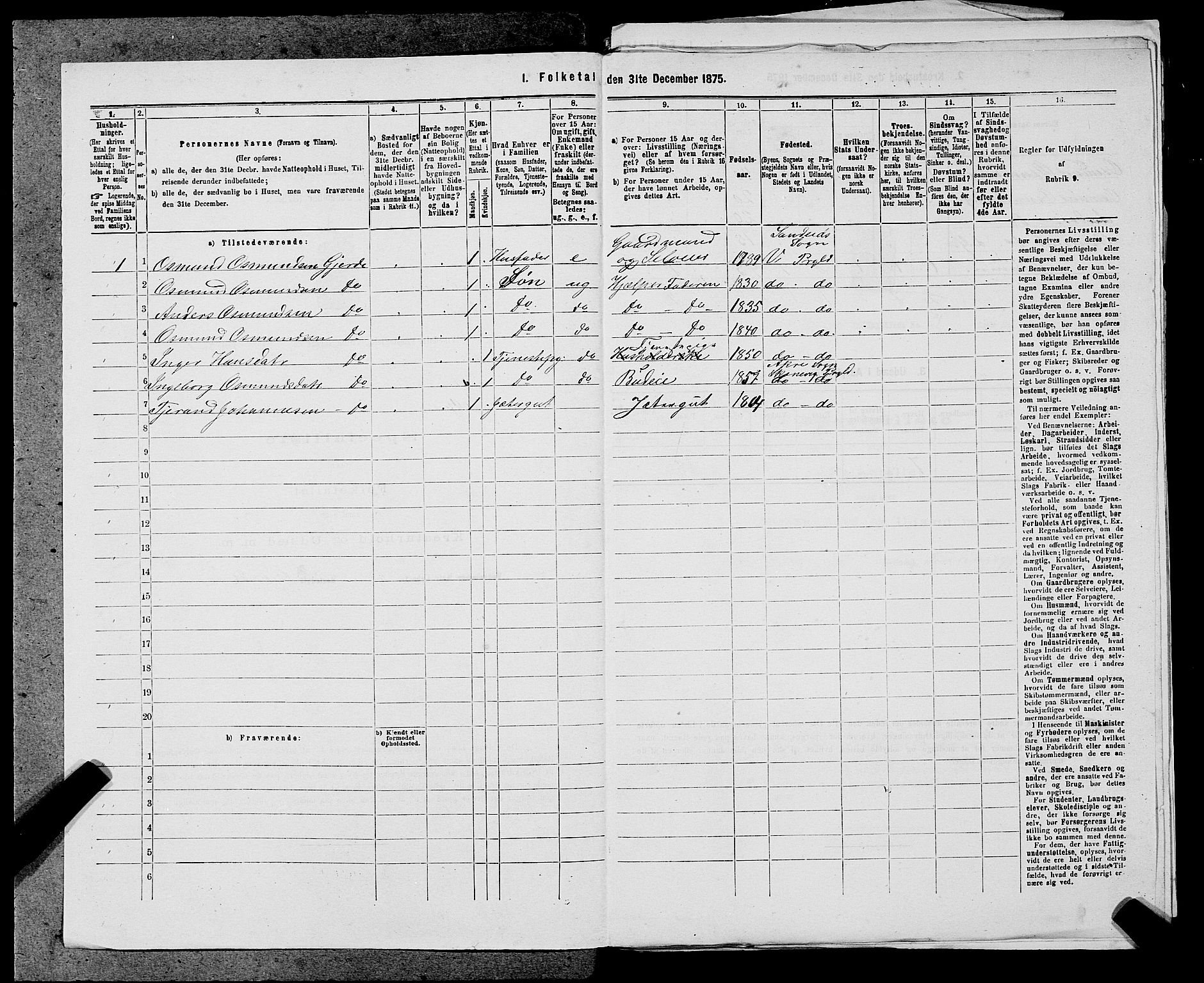 SAST, 1875 census for 1157P Vikedal, 1875, p. 342