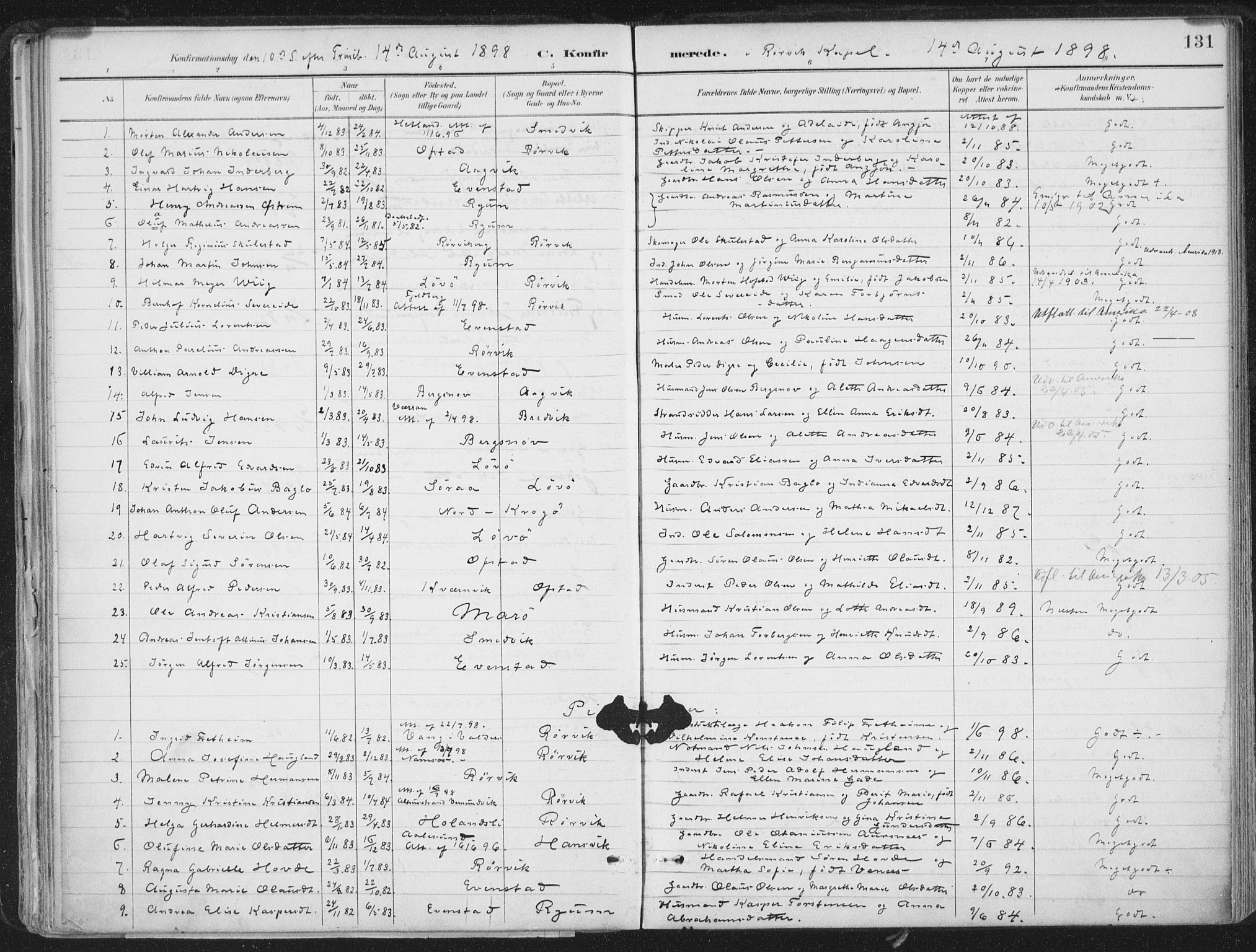 Ministerialprotokoller, klokkerbøker og fødselsregistre - Nord-Trøndelag, SAT/A-1458/786/L0687: Parish register (official) no. 786A03, 1888-1898, p. 131
