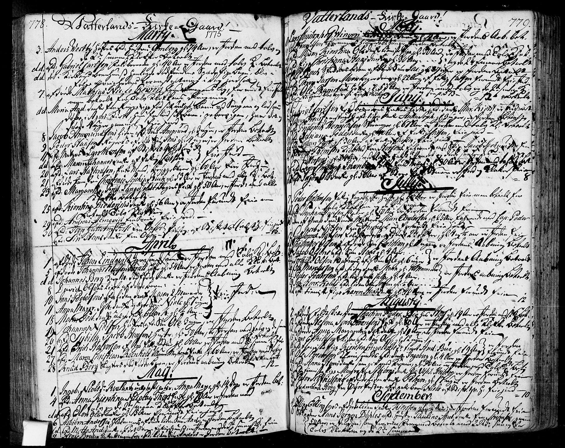 Oslo domkirke Kirkebøker, AV/SAO-A-10752/F/Fa/L0004: Parish register (official) no. 4, 1743-1786, p. 778-779