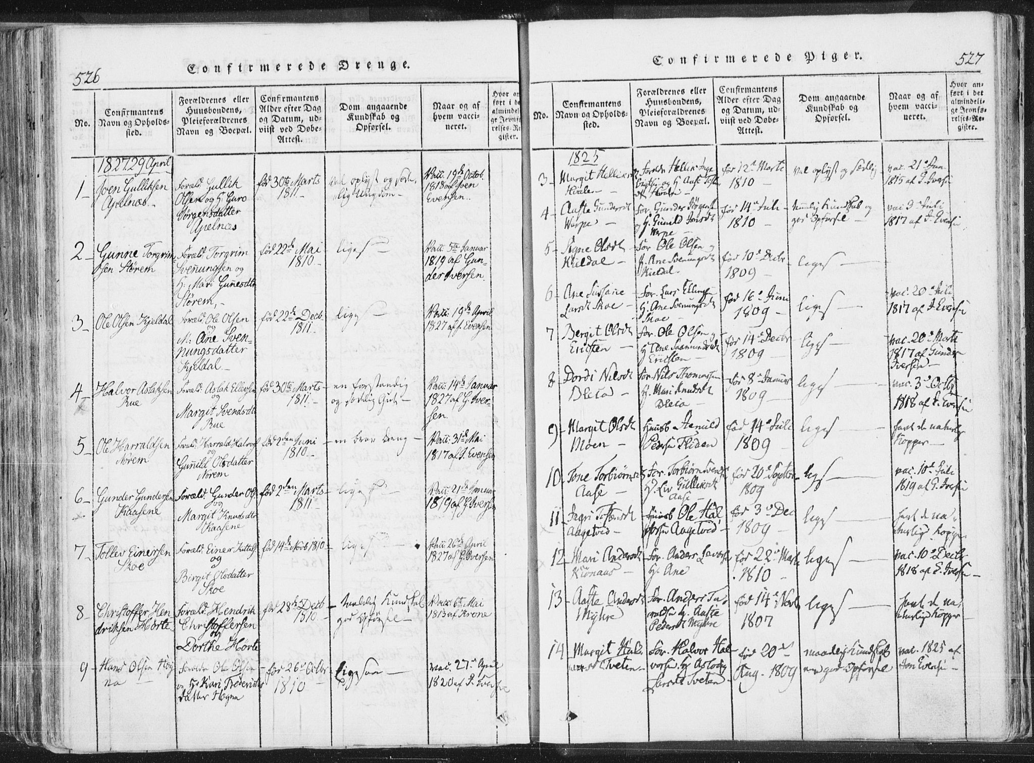 Bø kirkebøker, AV/SAKO-A-257/F/Fa/L0006: Parish register (official) no. 6, 1815-1831, p. 526-527