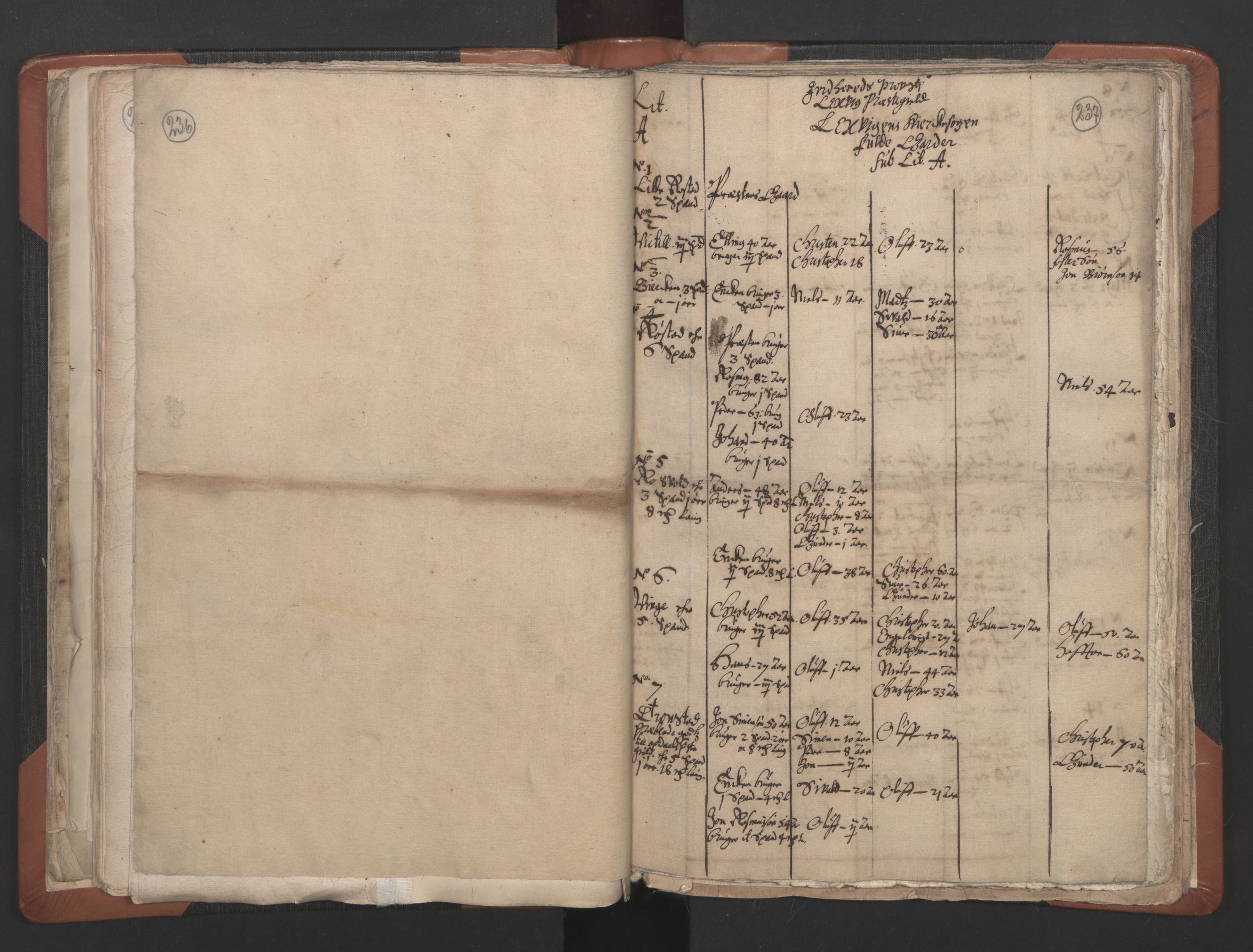 RA, Vicar's Census 1664-1666, no. 32: Innherad deanery, 1664-1666, p. 236-237