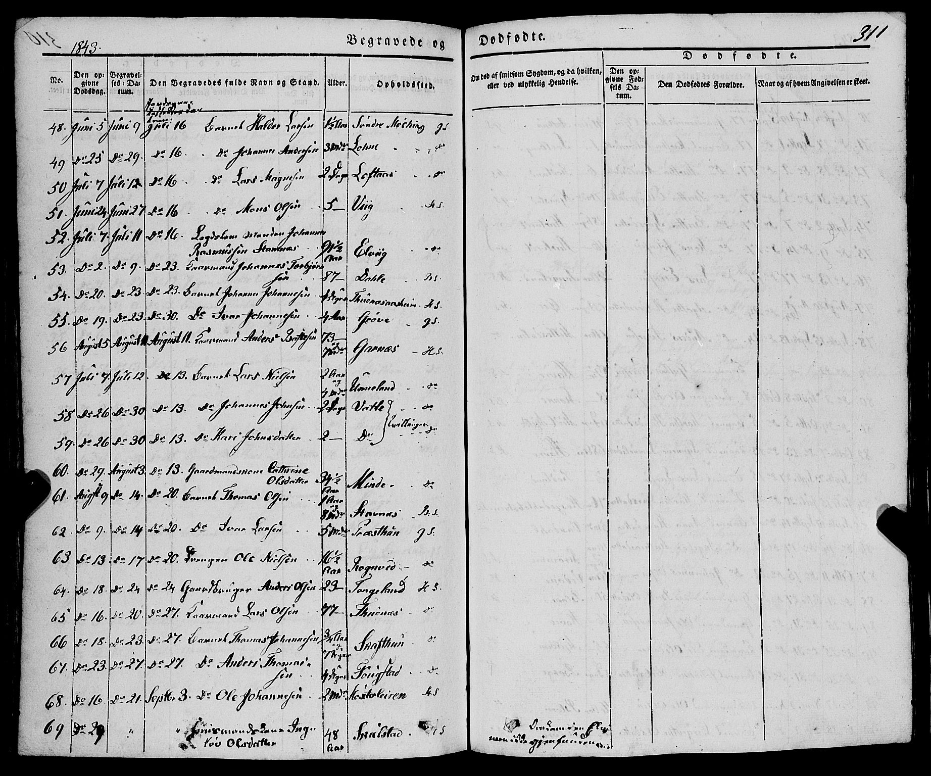 Haus sokneprestembete, AV/SAB-A-75601/H/Haa: Parish register (official) no. A 15, 1838-1847, p. 311