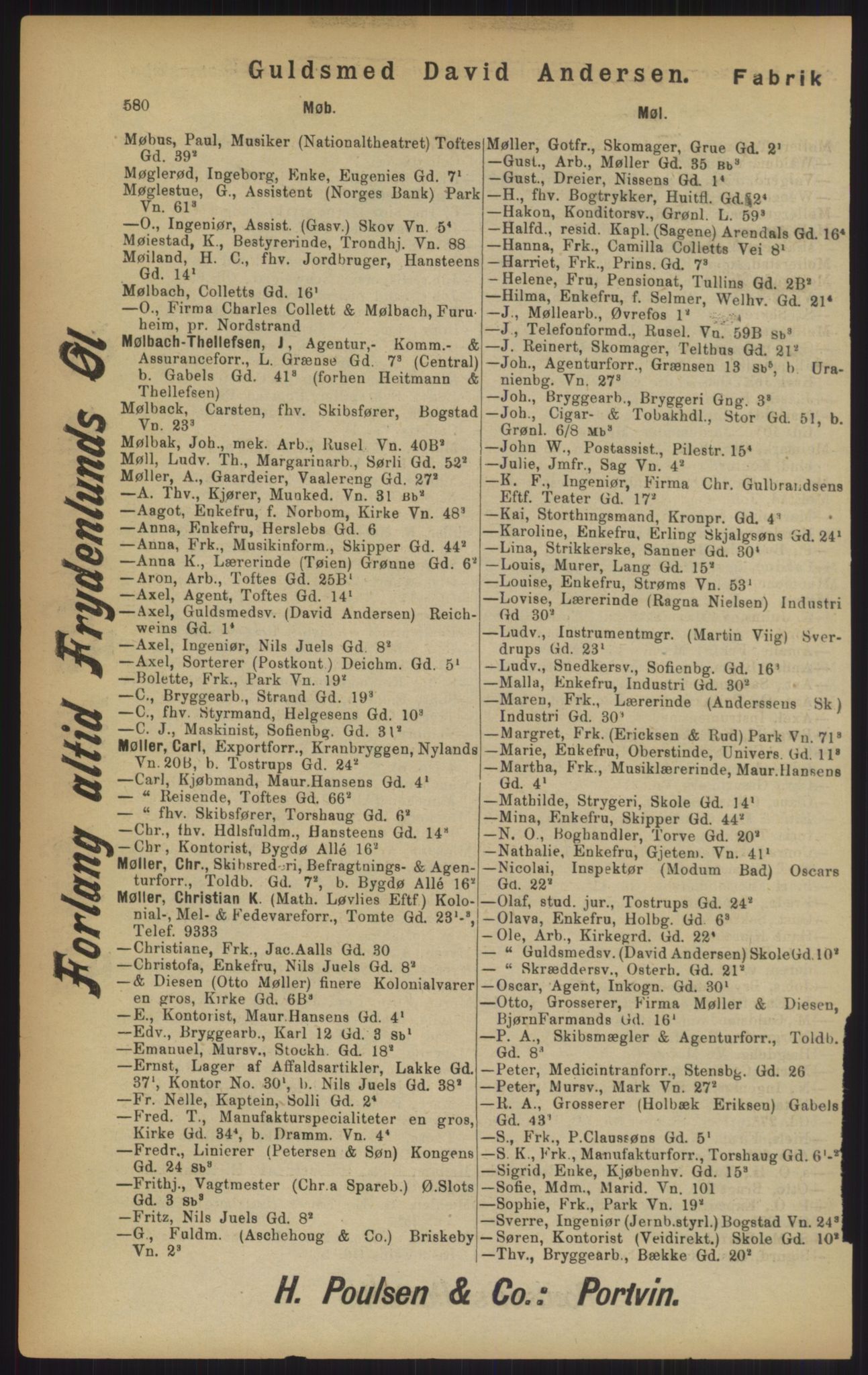 Kristiania/Oslo adressebok, PUBL/-, 1902, p. 580