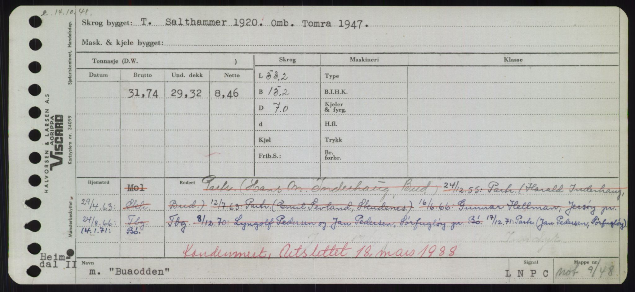 Sjøfartsdirektoratet med forløpere, Skipsmålingen, RA/S-1627/H/Hd/L0005: Fartøy, Br-Byg, p. 521