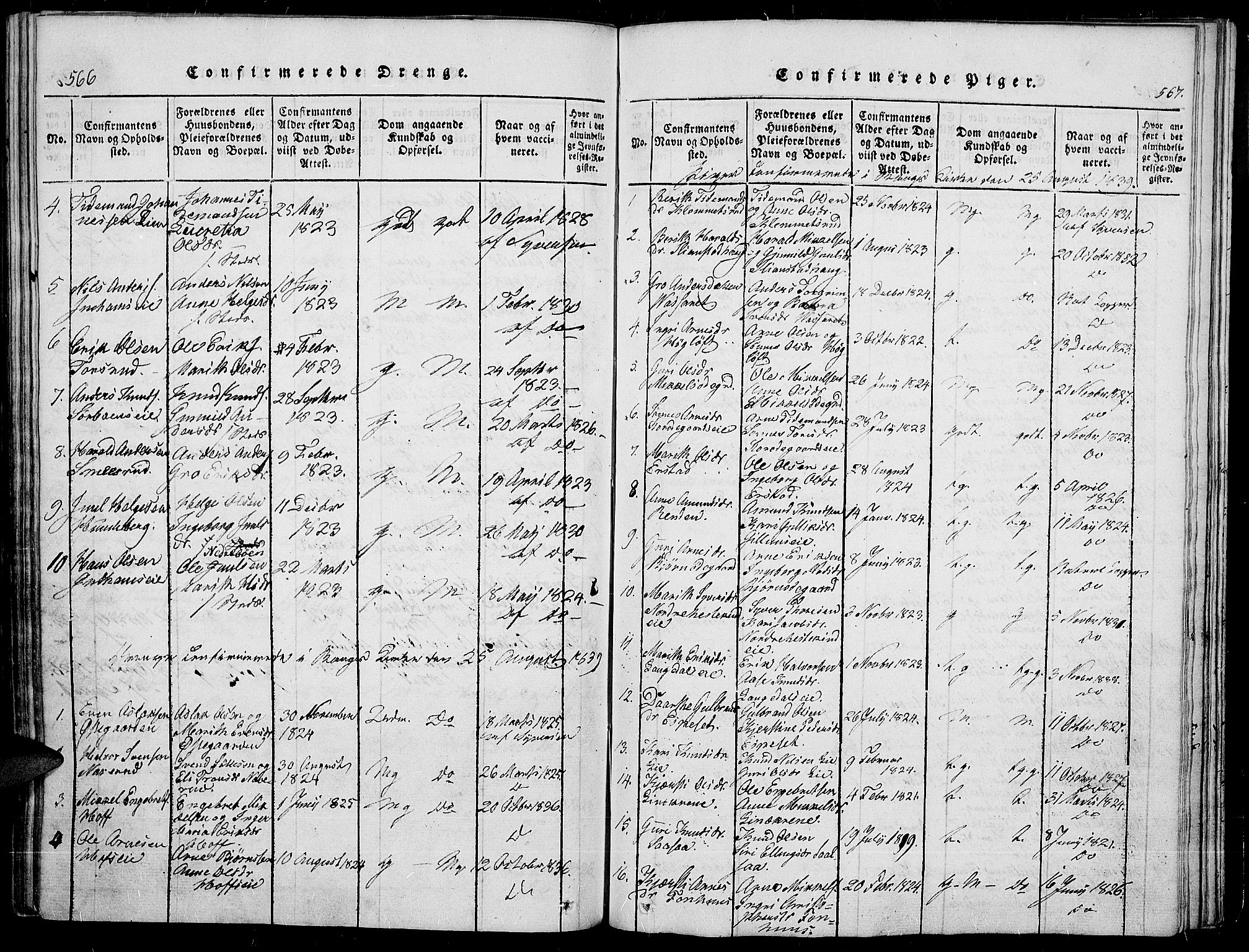 Sør-Aurdal prestekontor, SAH/PREST-128/H/Ha/Haa/L0003: Parish register (official) no. 3, 1825-1840, p. 566-567