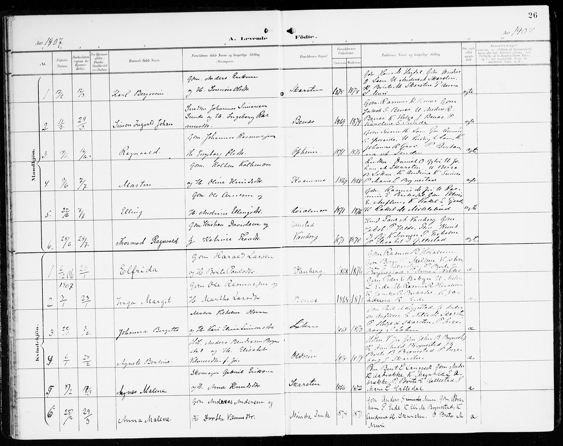 Innvik sokneprestembete, AV/SAB-A-80501: Parish register (official) no. C 2, 1900-1920, p. 26