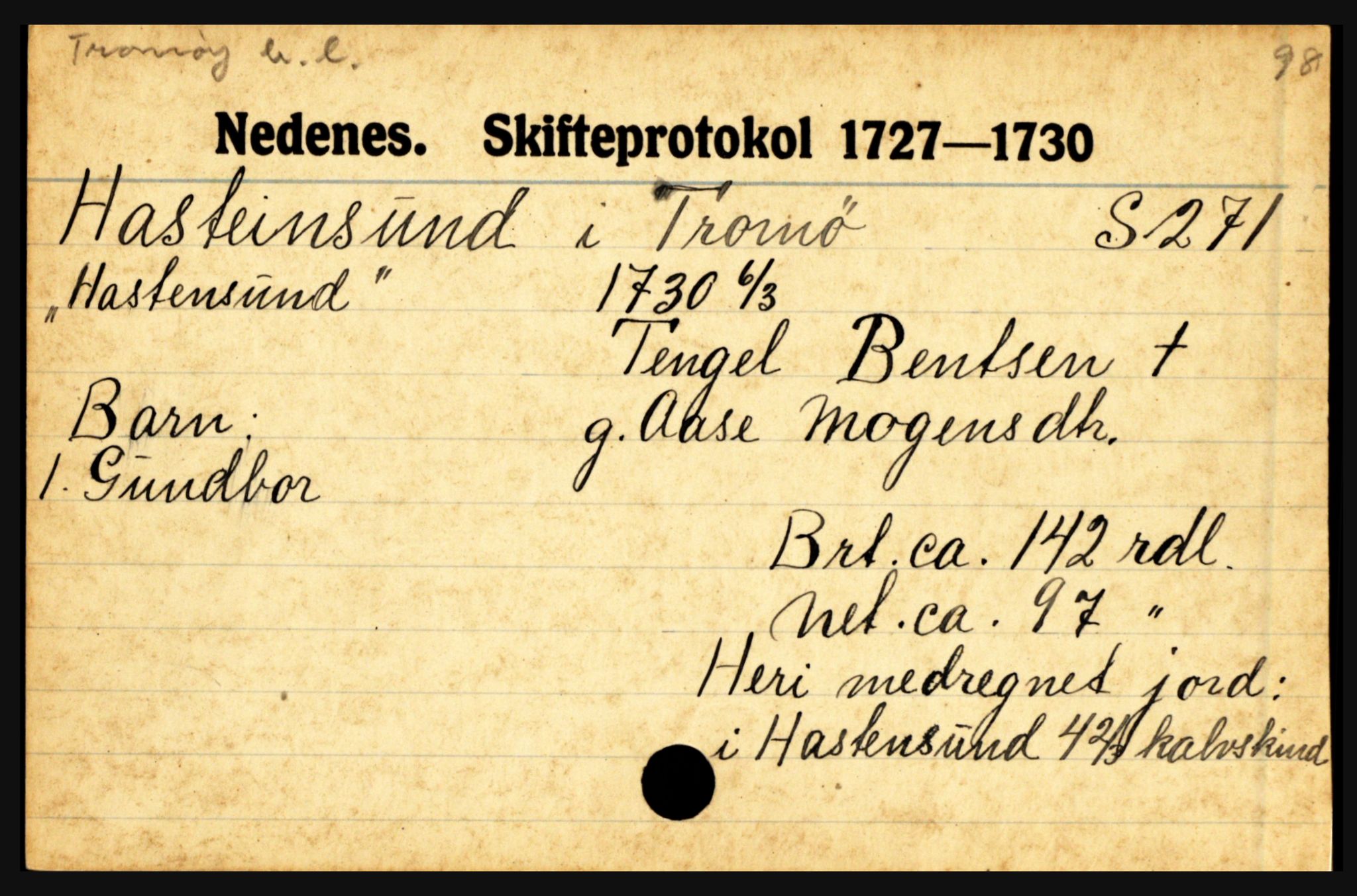 Nedenes sorenskriveri før 1824, AV/SAK-1221-0007/H, p. 10995