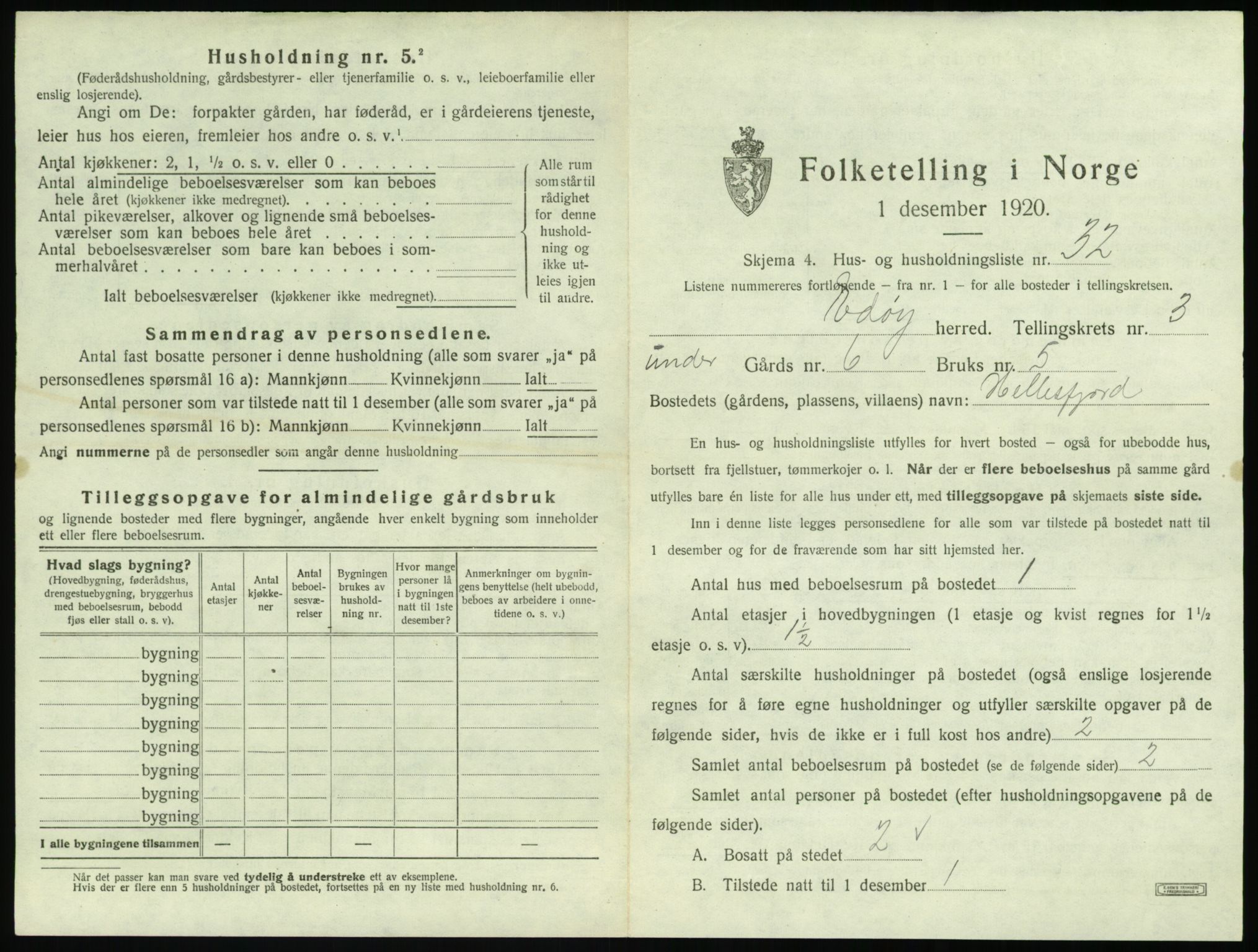 SAT, 1920 census for Edøy, 1920, p. 186