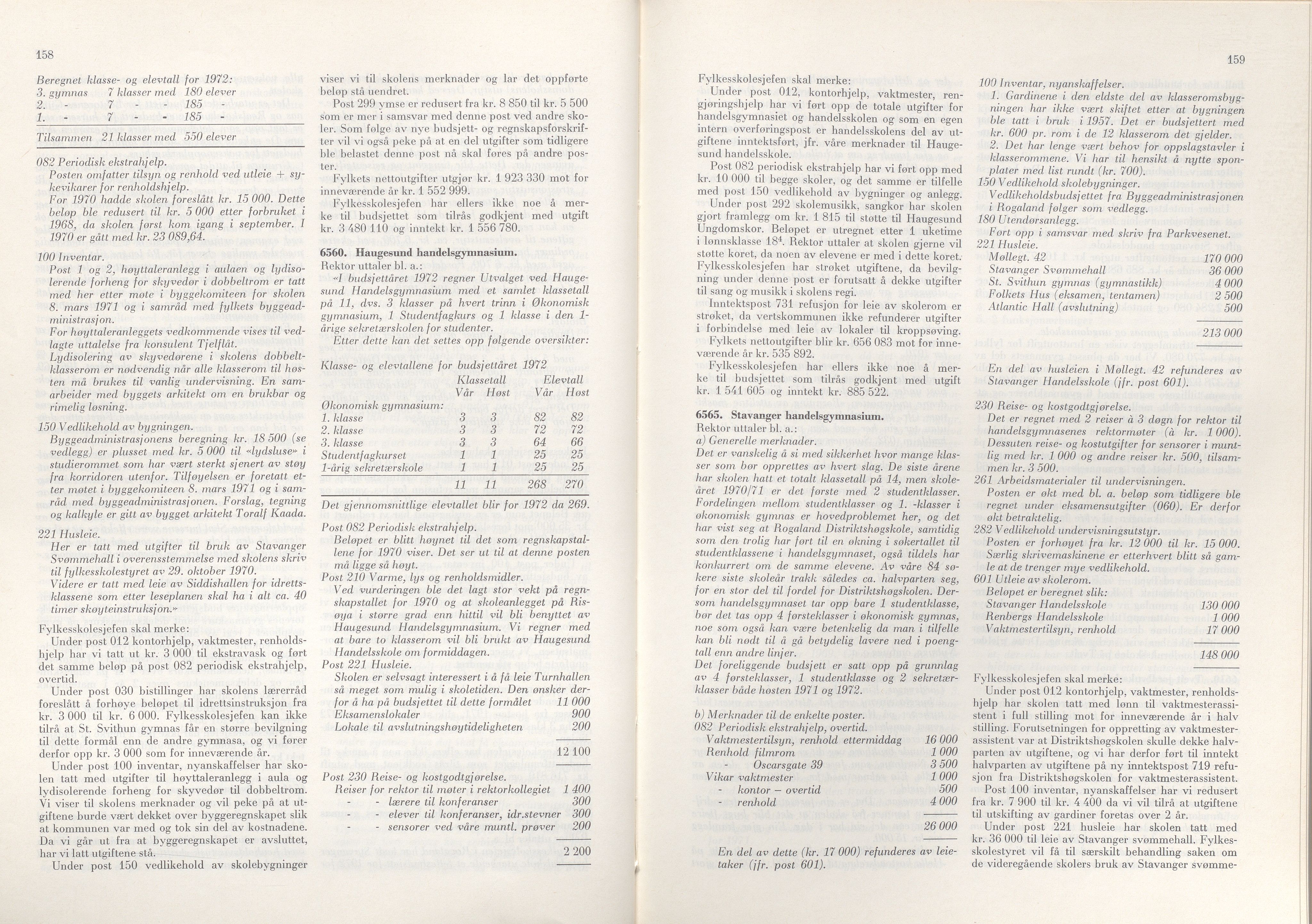 Rogaland fylkeskommune - Fylkesrådmannen , IKAR/A-900/A/Aa/Aaa/L0091: Møtebok , 1971, p. 158-159