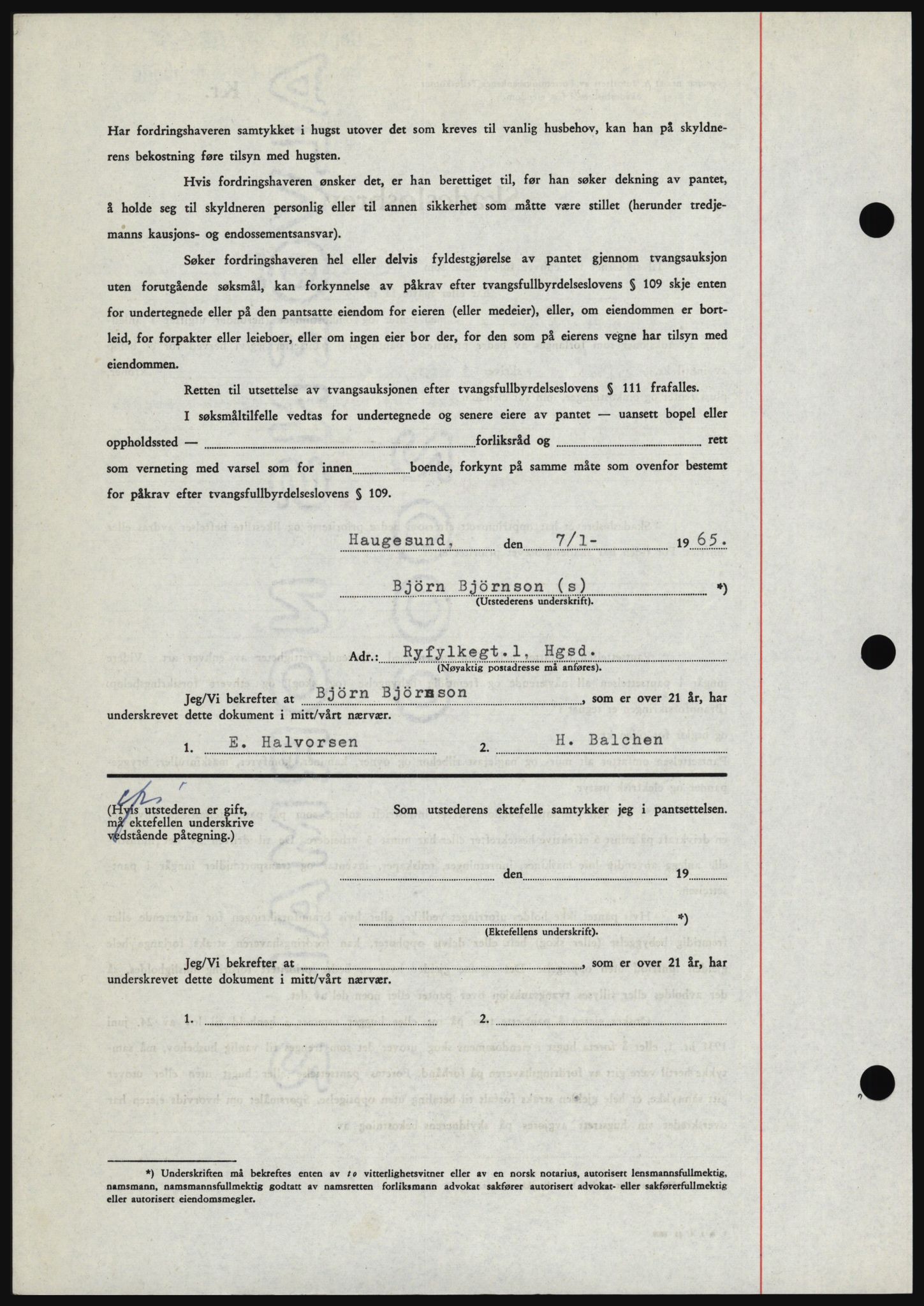 Haugesund tingrett, SAST/A-101415/01/II/IIC/L0053: Mortgage book no. B 53, 1965-1965, Diary no: : 136/1965