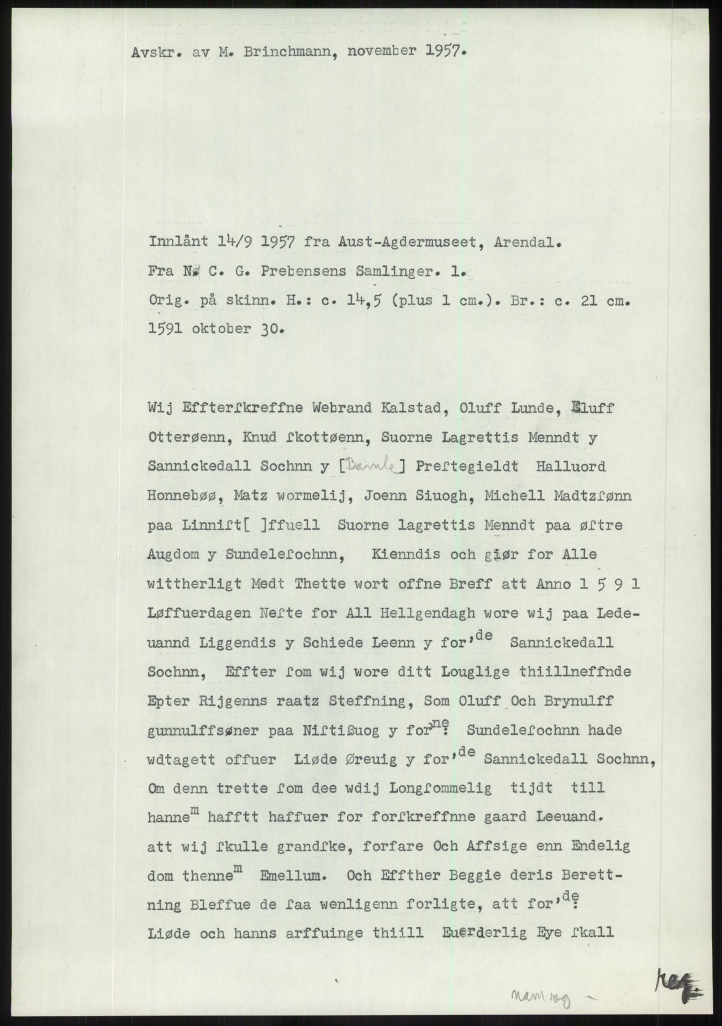 Samlinger til kildeutgivelse, Diplomavskriftsamlingen, AV/RA-EA-4053/H/Ha, p. 59