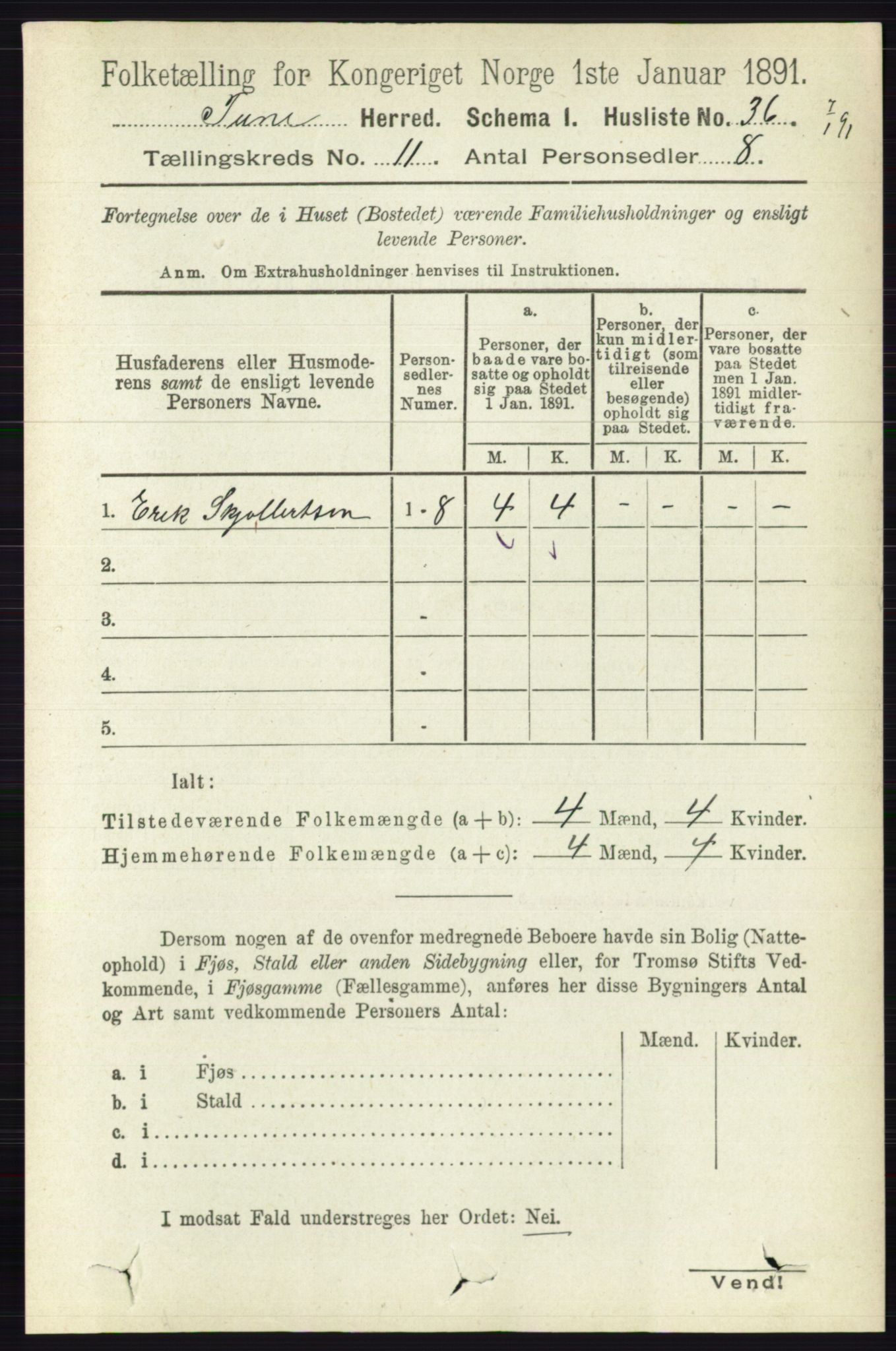 RA, 1891 census for 0130 Tune, 1891, p. 6935