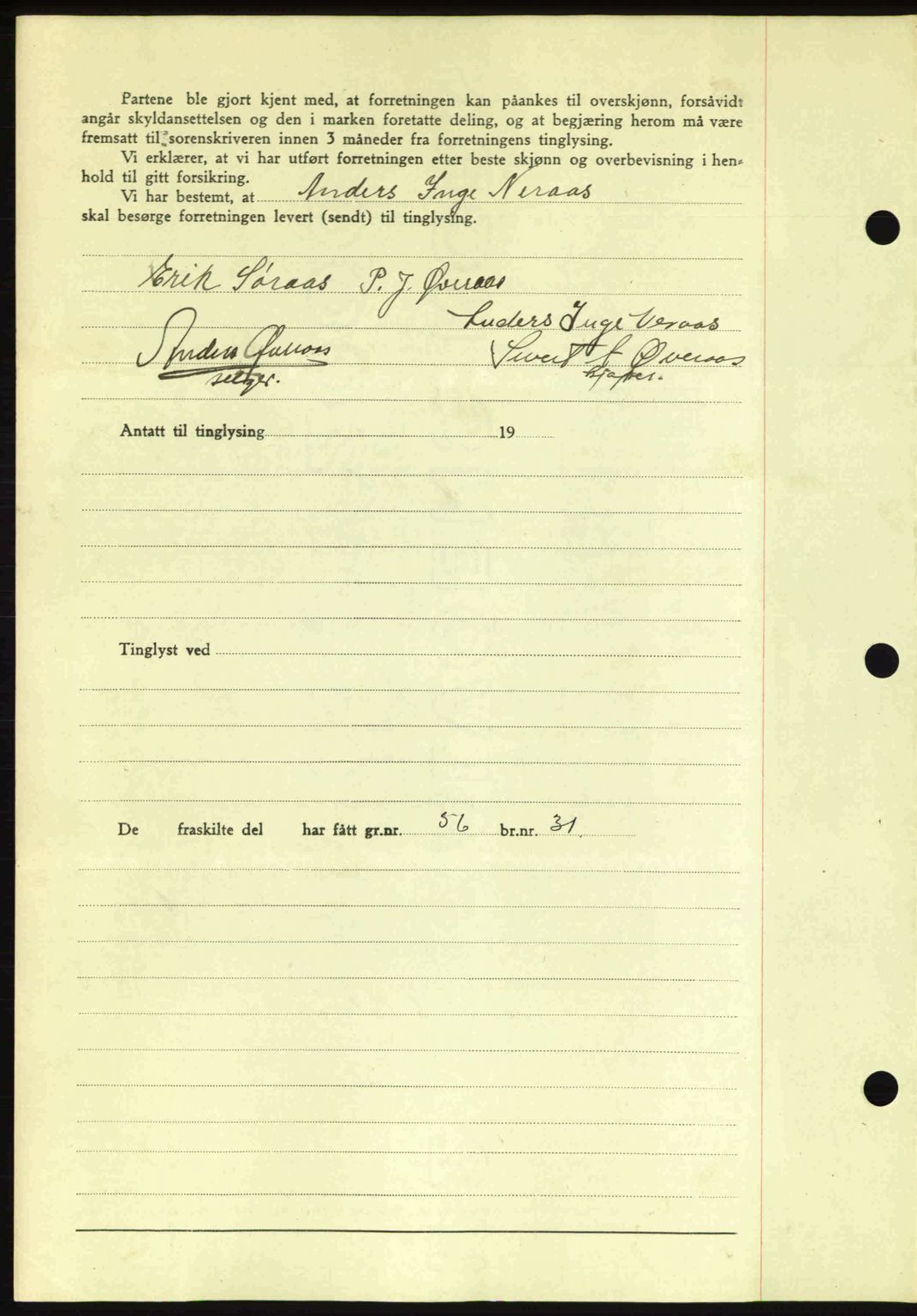 Romsdal sorenskriveri, AV/SAT-A-4149/1/2/2C: Mortgage book no. A14, 1943-1943, Diary no: : 1013/1943