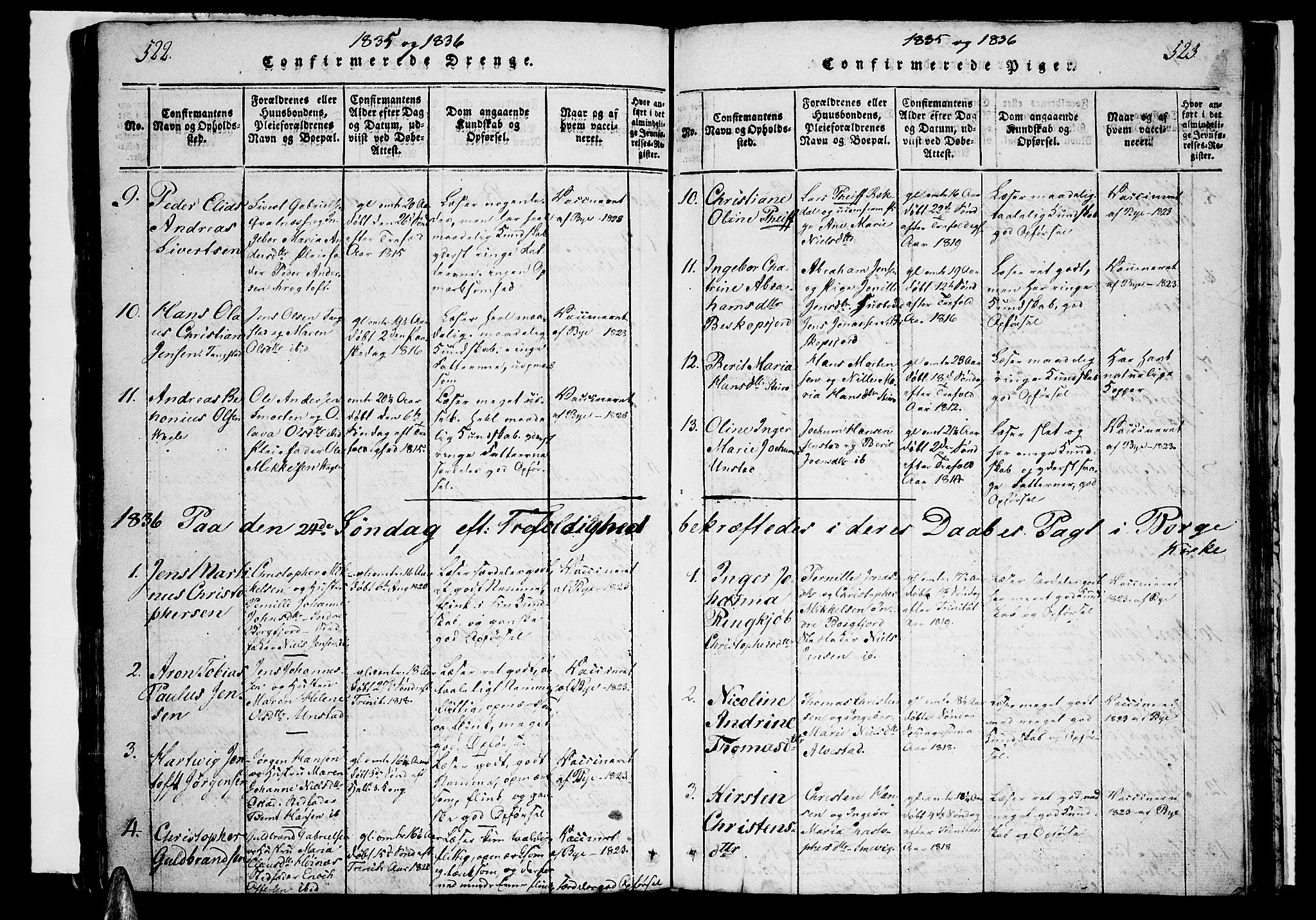 Ministerialprotokoller, klokkerbøker og fødselsregistre - Nordland, SAT/A-1459/880/L1130: Parish register (official) no. 880A04, 1821-1843, p. 522-523