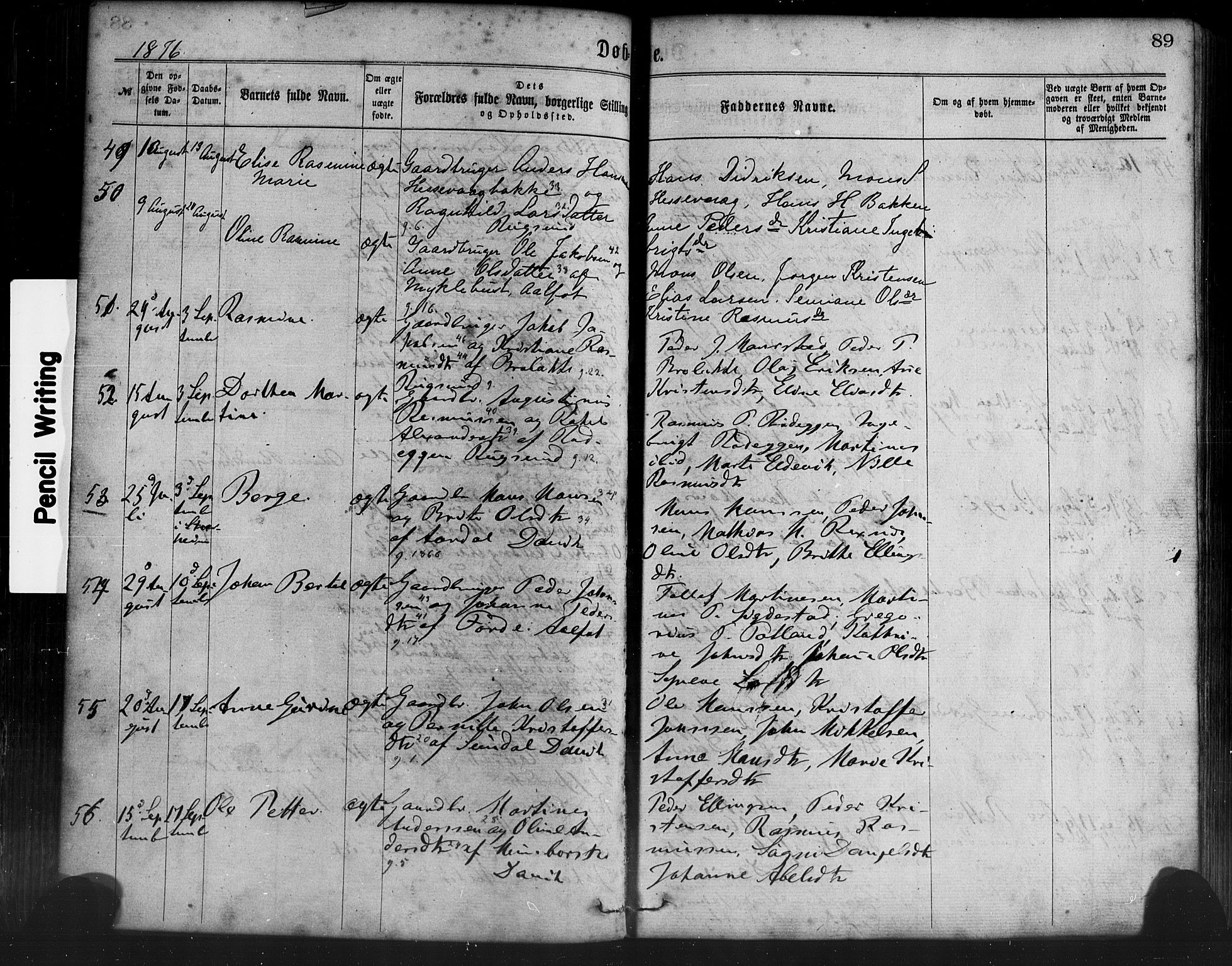 Davik sokneprestembete, SAB/A-79701/H/Haa/Haaa/L0006: Parish register (official) no. A 6, 1867-1881, p. 89