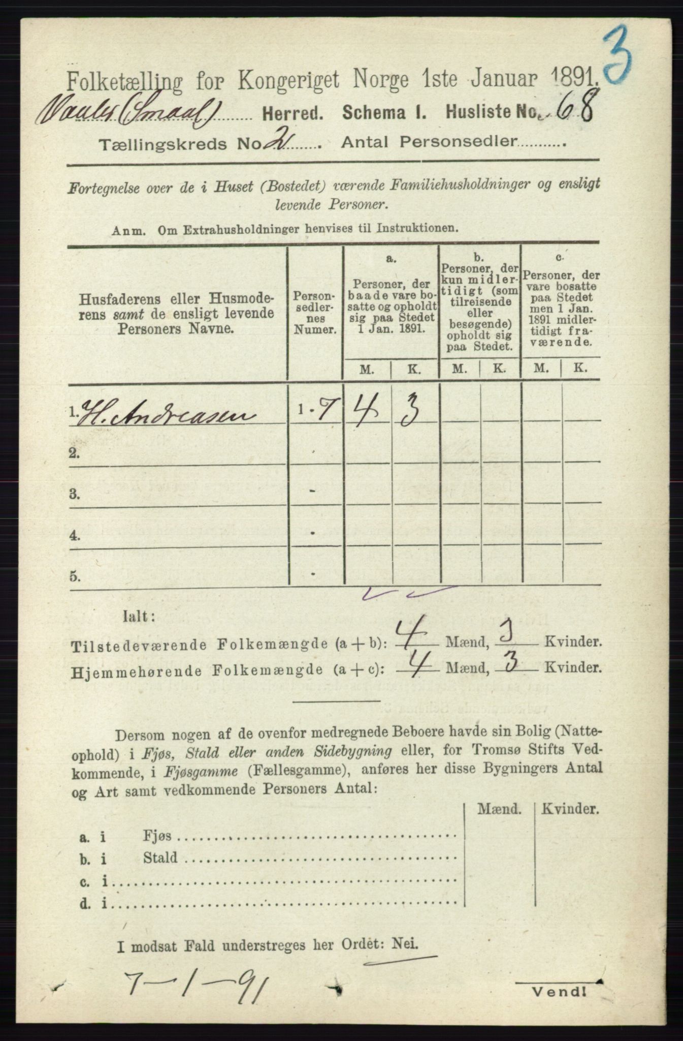 RA, 1891 census for 0137 Våler, 1891, p. 683