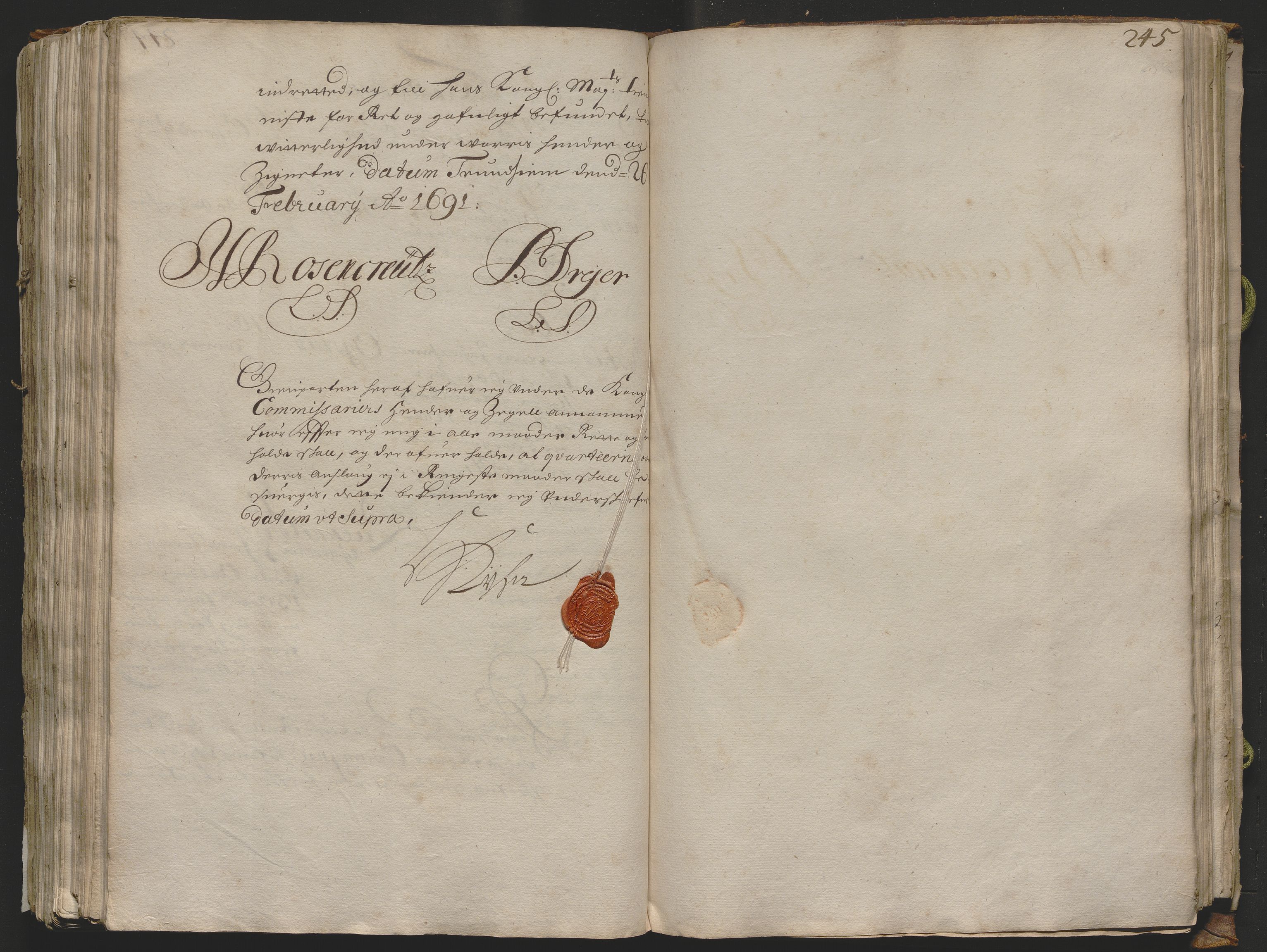 Rentekammeret inntil 1814, Realistisk ordnet avdeling, AV/RA-EA-4070/Ok/L0013: [Ff 19]: Generalhovedrulle over kavaleriet og dragonene i Norge, 1690-1691, p. 244b-245a