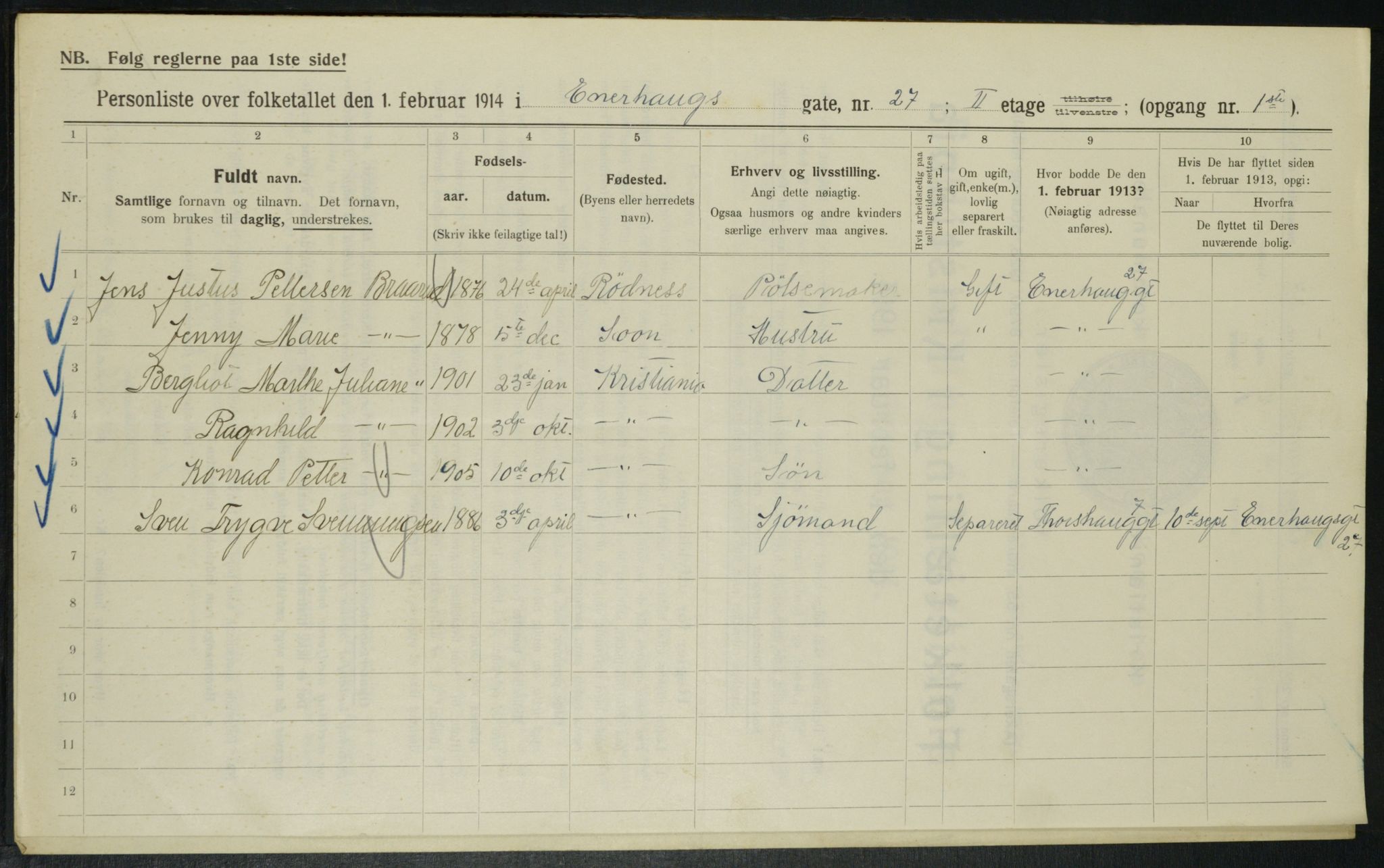 OBA, Municipal Census 1914 for Kristiania, 1914, p. 21857