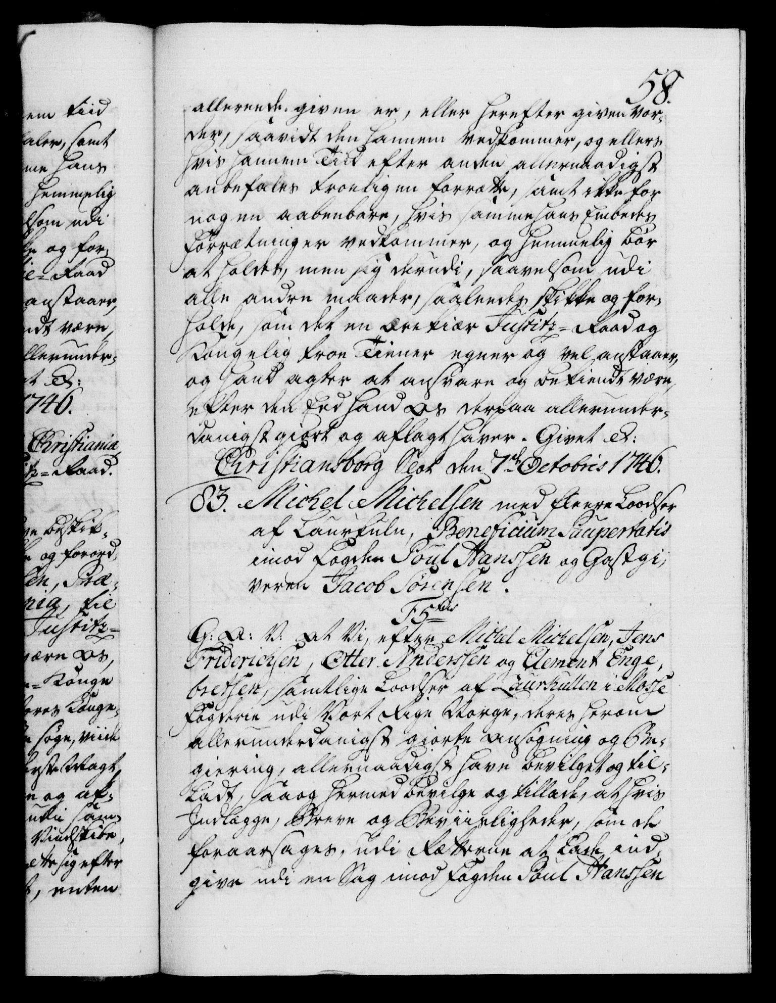 Danske Kanselli 1572-1799, AV/RA-EA-3023/F/Fc/Fca/Fcaa/L0035: Norske registre, 1746-1748, p. 58a