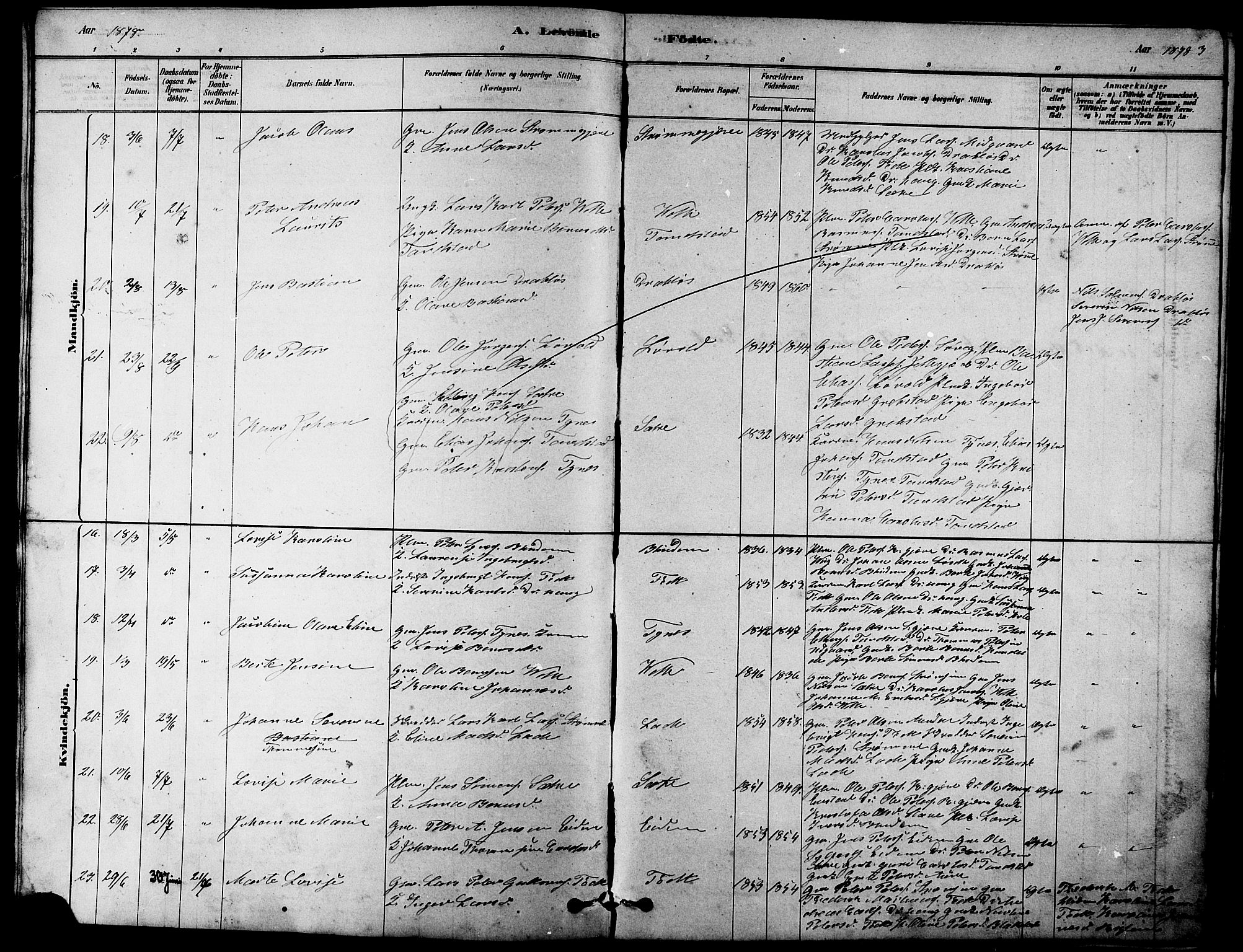 Ministerialprotokoller, klokkerbøker og fødselsregistre - Møre og Romsdal, AV/SAT-A-1454/523/L0339: Parish register (copy) no. 523C02, 1878-1891, p. 3