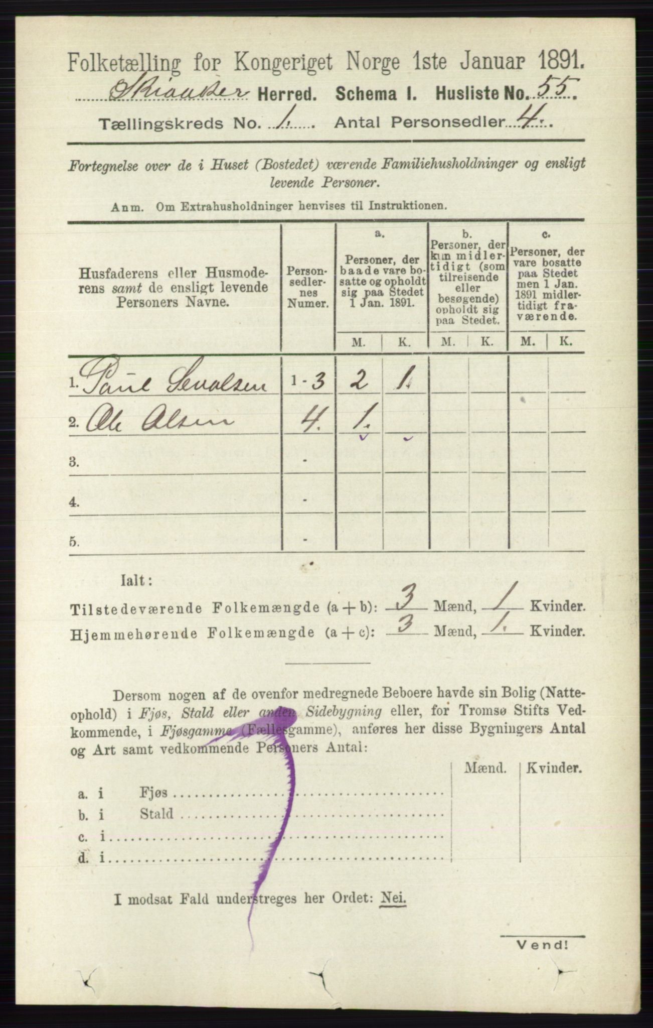 RA, 1891 census for 0513 Skjåk, 1891, p. 78