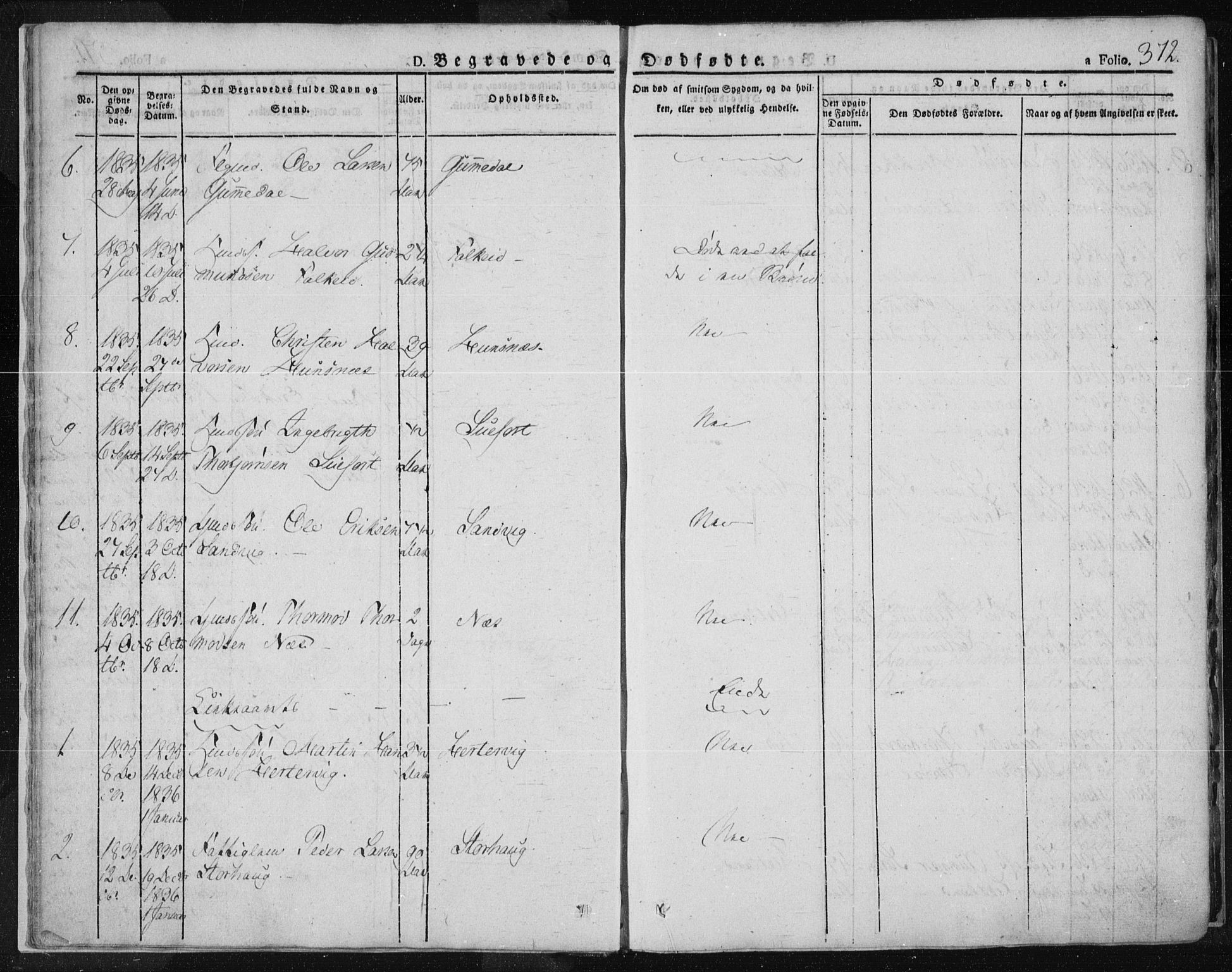 Tysvær sokneprestkontor, SAST/A -101864/H/Ha/Haa/L0001: Parish register (official) no. A 1.2, 1831-1856, p. 372