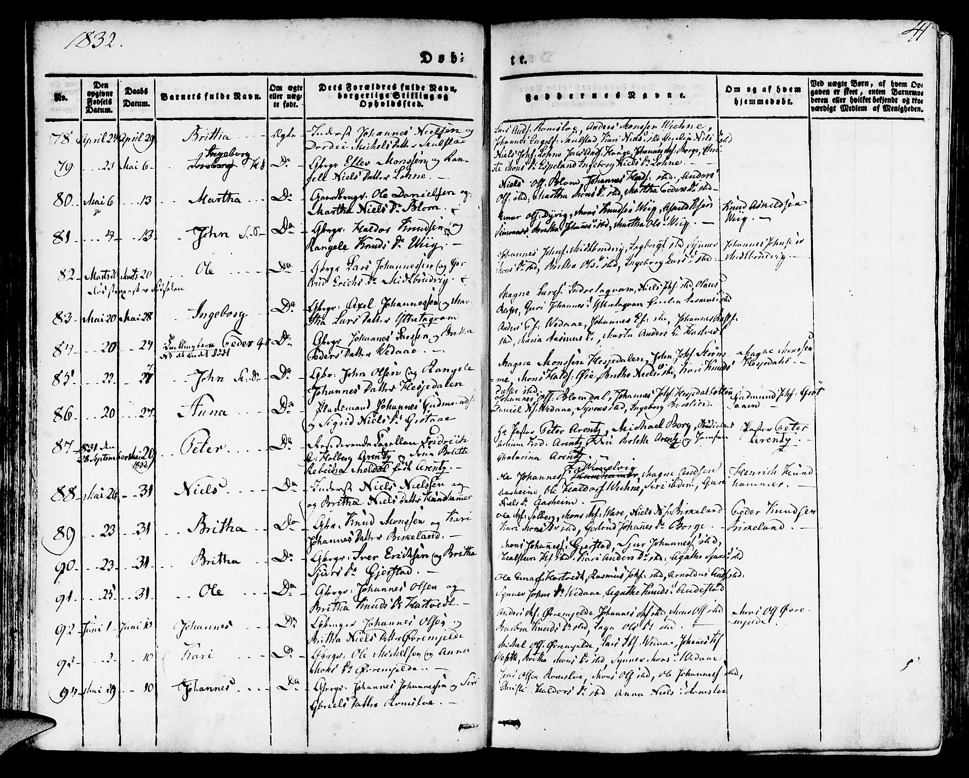 Haus sokneprestembete, AV/SAB-A-75601/H/Haa: Parish register (official) no. A 14, 1827-1838, p. 41